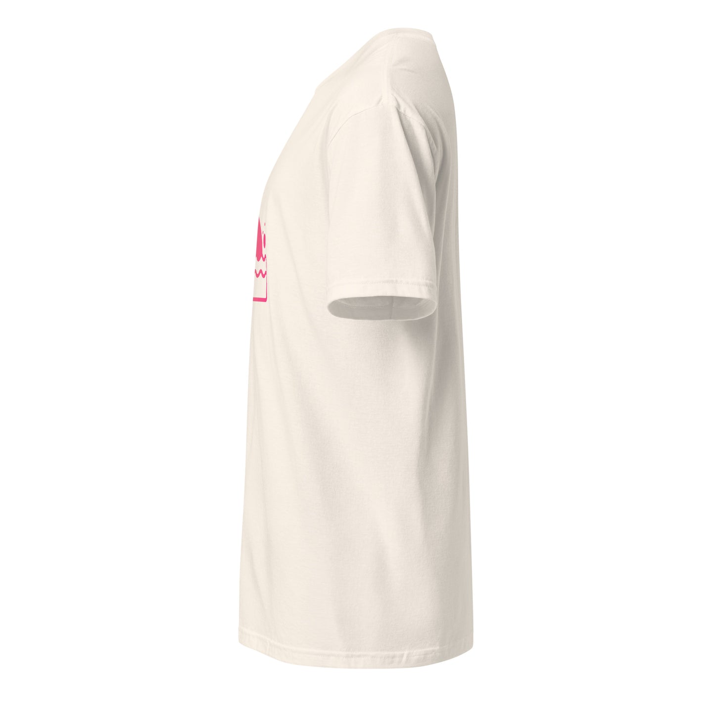 Shark Fin - Pink Hue Minimalist - Short-Sleeve Unisex T-Shirt - Graphic Tee - Natural - Left side
