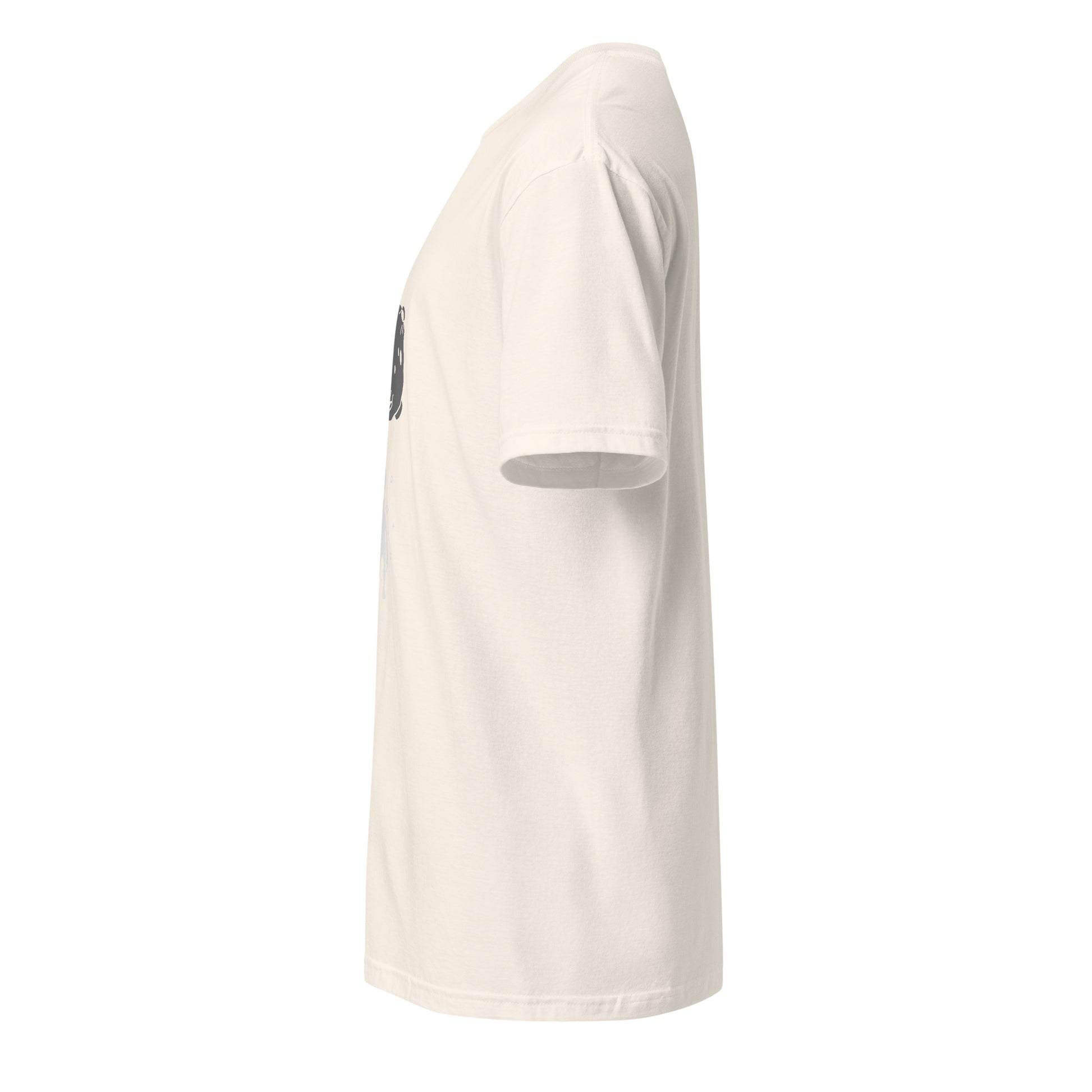 “Moonman” Minimalist Alien Graphic Tee - Short-Sleeve Unisex T-Shirt - Graphic Tee - Natural - Left side
