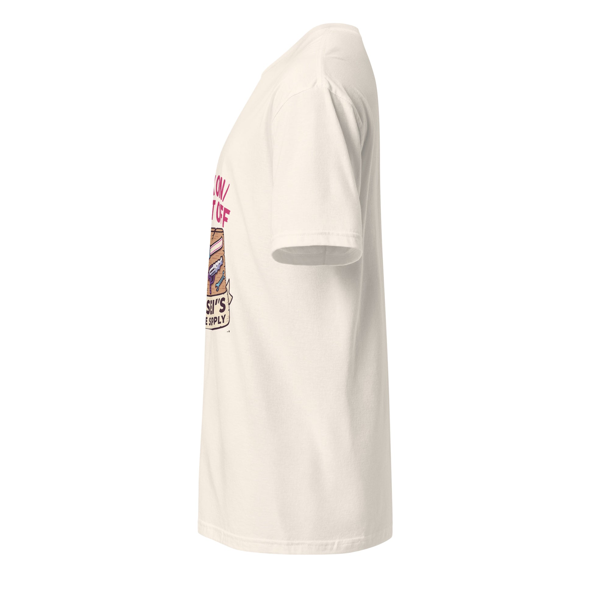 Wax On/Blast Off – Retro Karate Space - Short-Sleeve Unisex T-Shirt - Graphic Tee - Natural - Left side