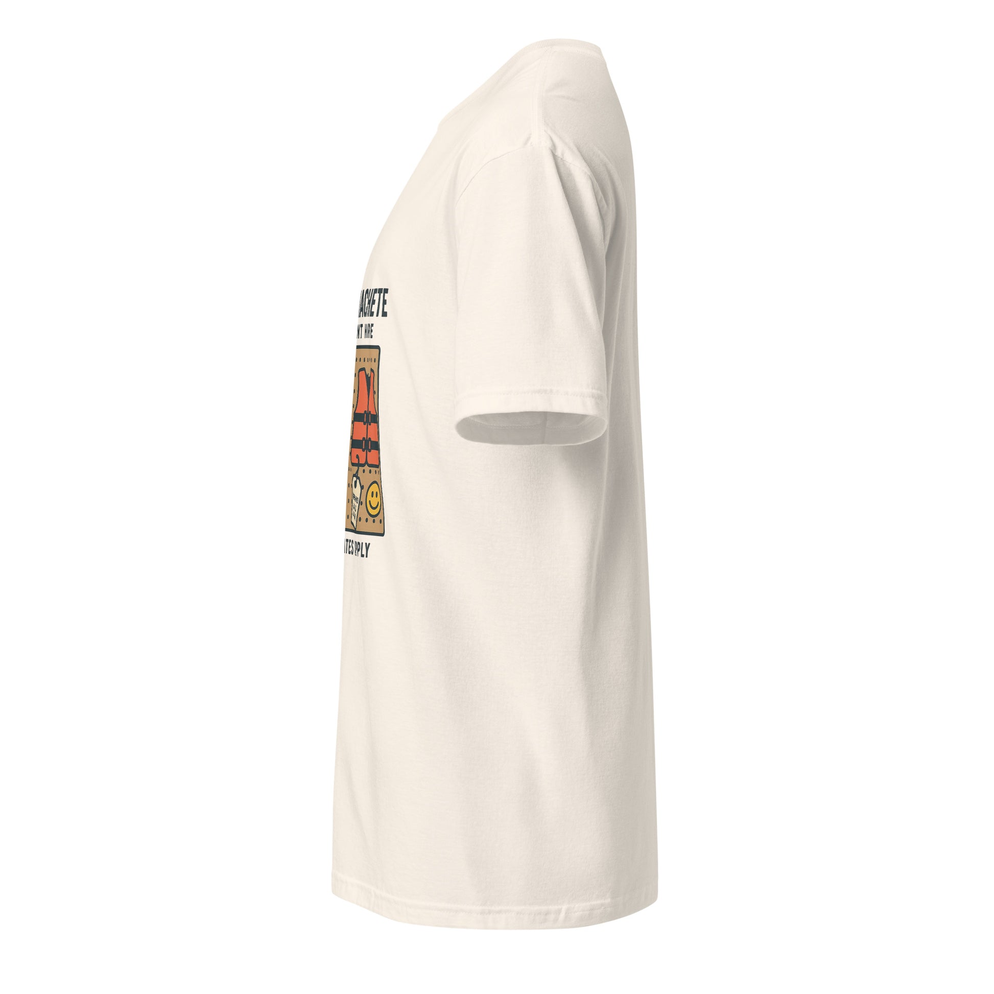 Mask & Machete Equipment Hire – For All Your Slasher Needs - Short-Sleeve Unisex T-Shirt - Graphic Tee - Natural - Left side