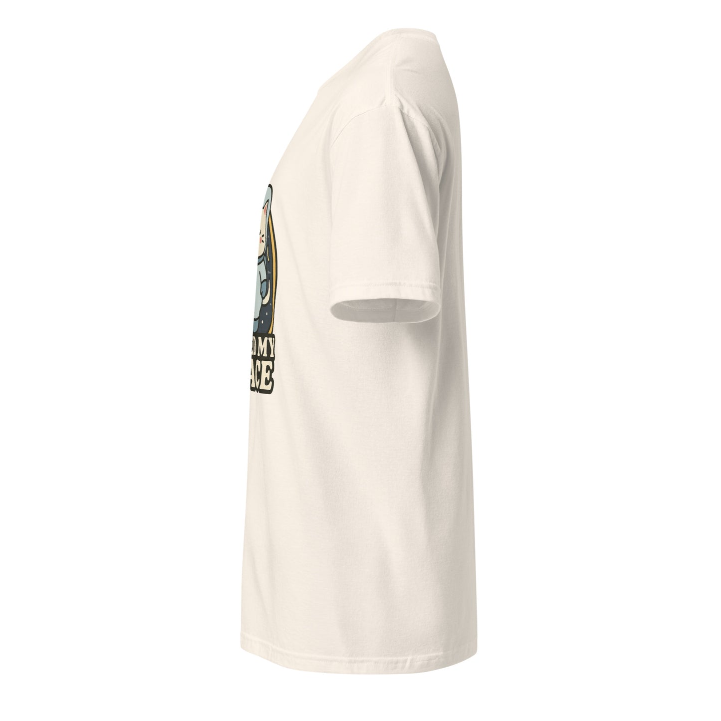 I Need Space – Lucky Cat Astronaut - Short-Sleeve Unisex T-Shirt - Graphic Tee - Natural - Left side