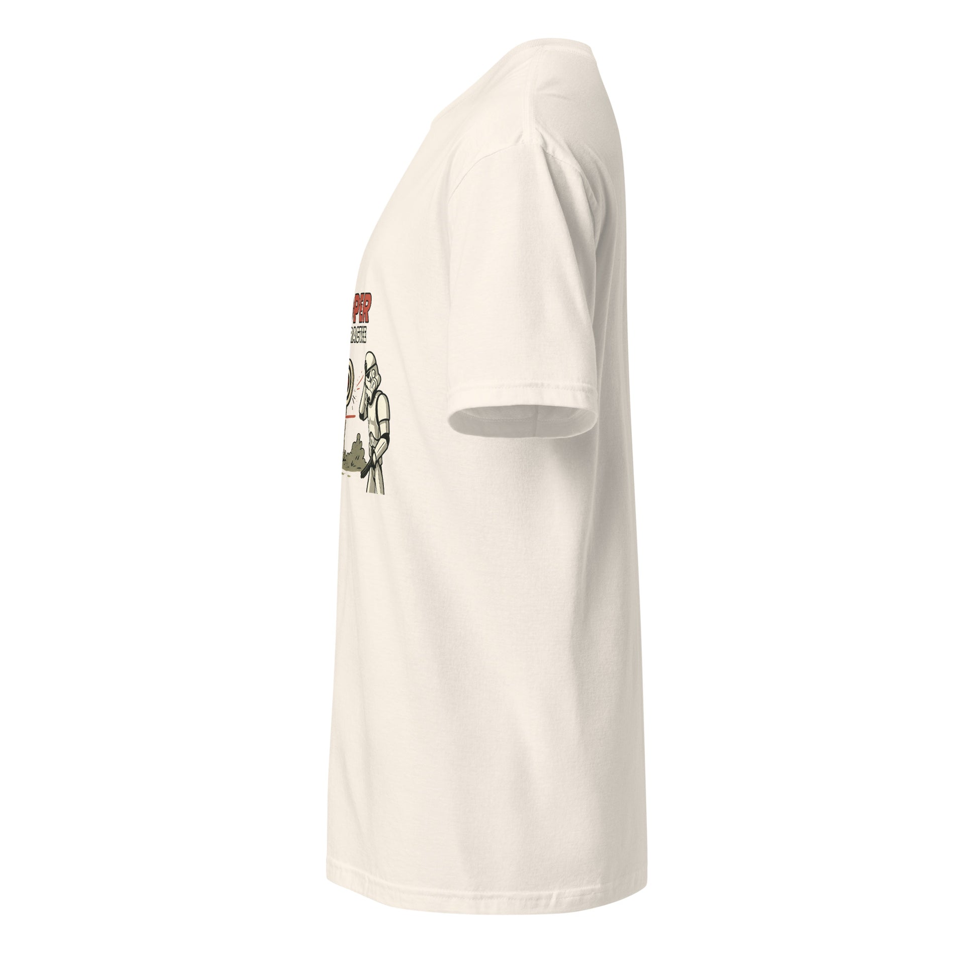 Trooper Target Practice – Aiming's Overrated Anyway - Short-Sleeve Unisex T-Shirt - Graphic Tee - Natural - Left side