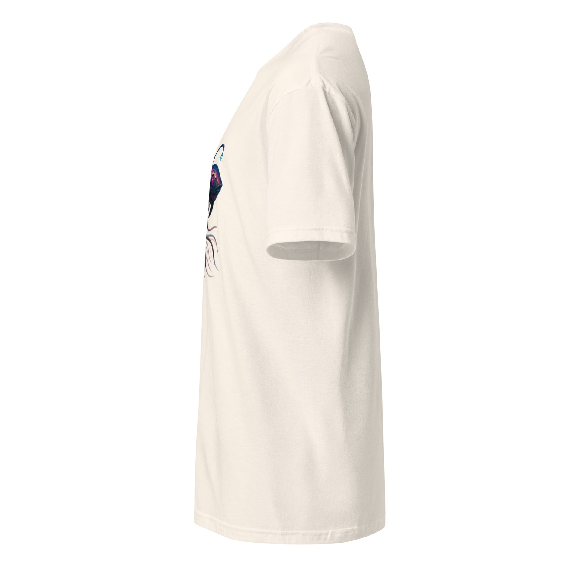 Cyber Squid – The Deep Tech Leviathan - Short-Sleeve Unisex T-Shirt - Graphic Tee - Natural - Left side