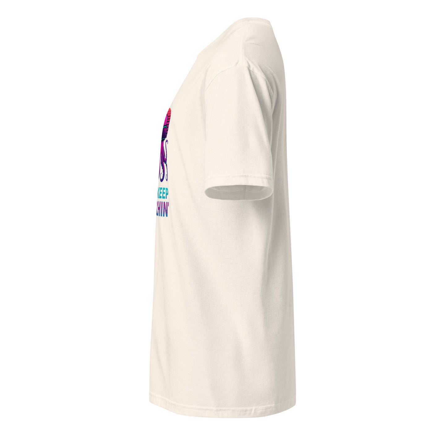 Just Keep Glitchin’ – Cyber Octopus VR - Short-Sleeve Unisex T-Shirt - Graphic Tee - Natural - Left side