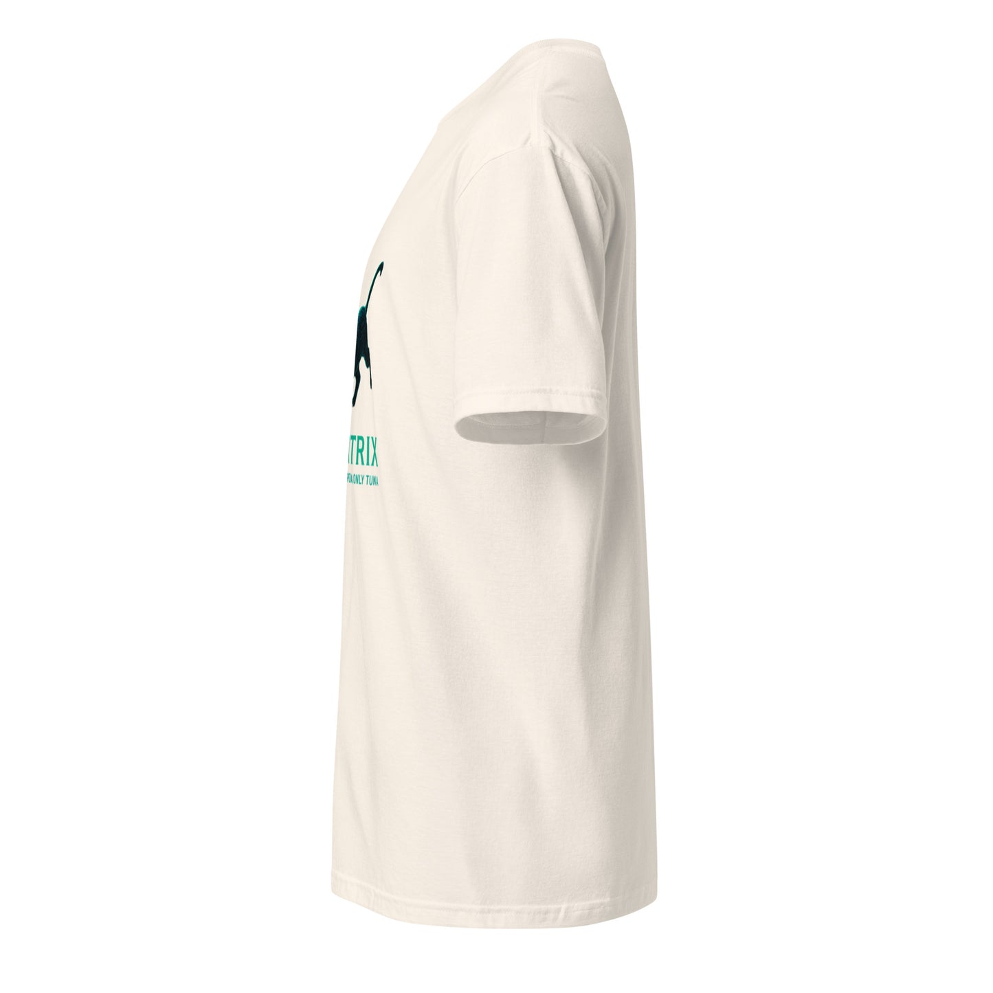 Meowtrix – Cyber Cat Matrix Parody - Short-Sleeve Unisex T-Shirt - Graphic Tee - Natural - Left side