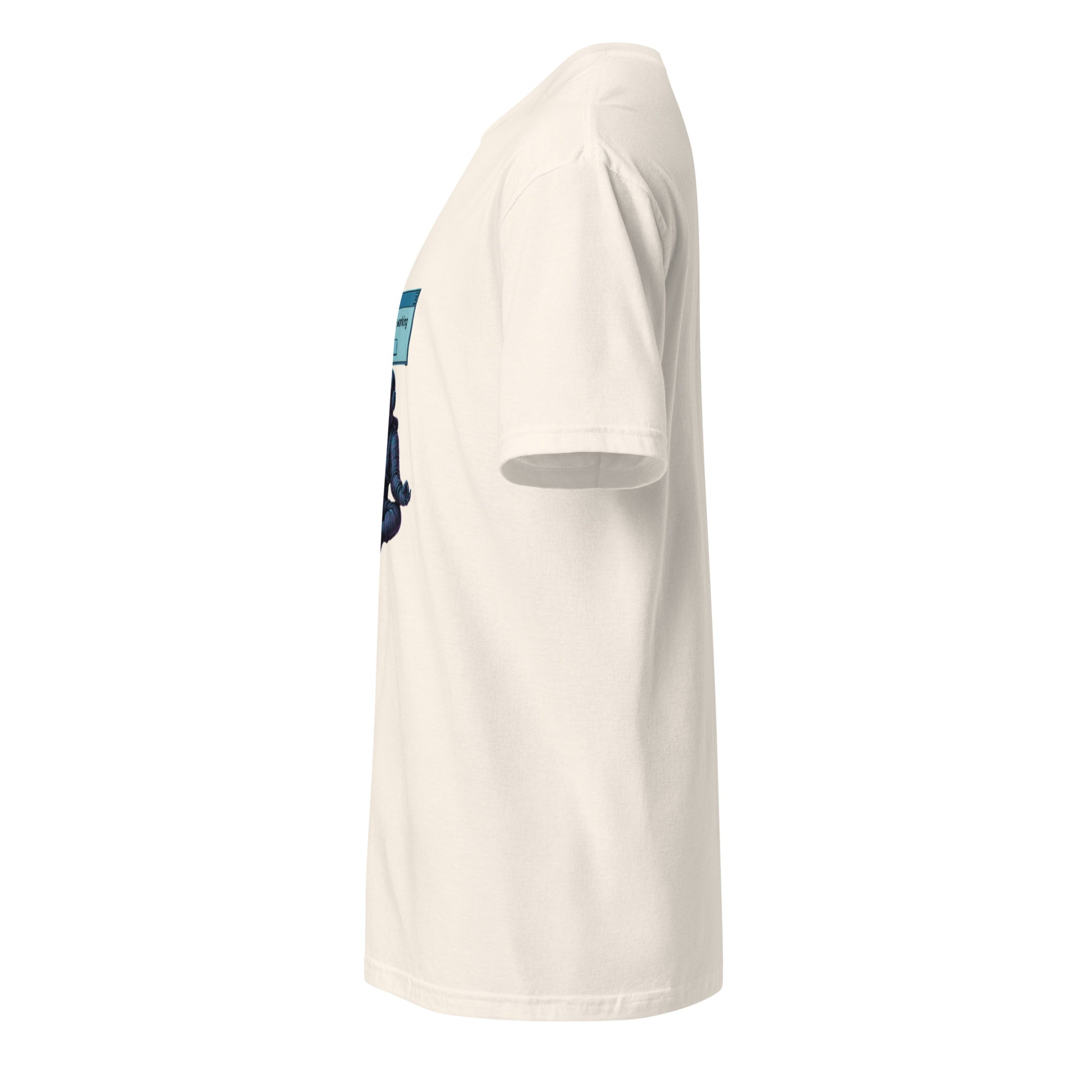 Existence.exe Has Stopped Working – Meditating Astronaut Glitch - Short-Sleeve Unisex T-Shirt - Graphic Tee - Natural- Left side