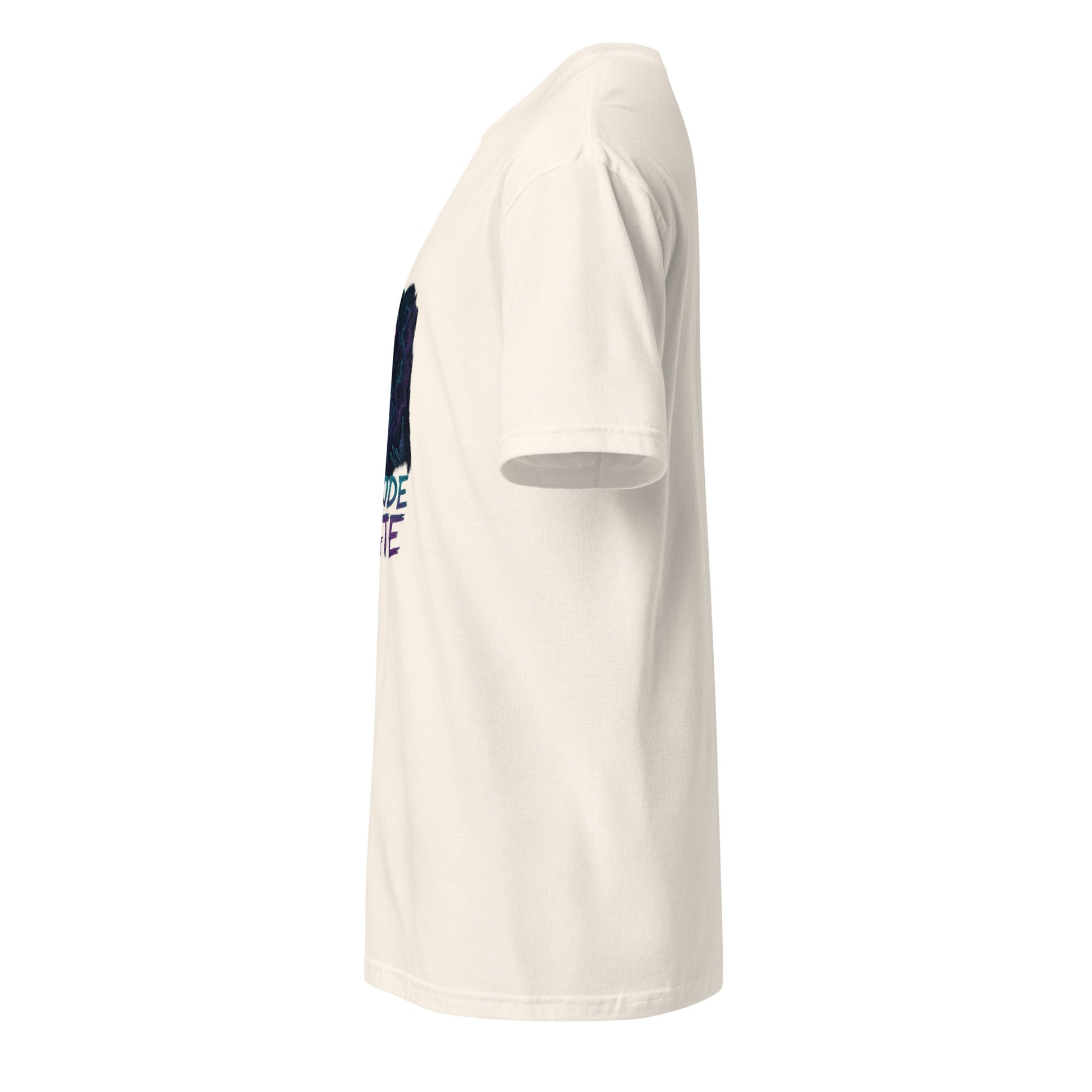 The Etherpunk Oracle - Digital Seer - Short-Sleeve Unisex T-Shirt - Graphic Tee - Natural - Left side