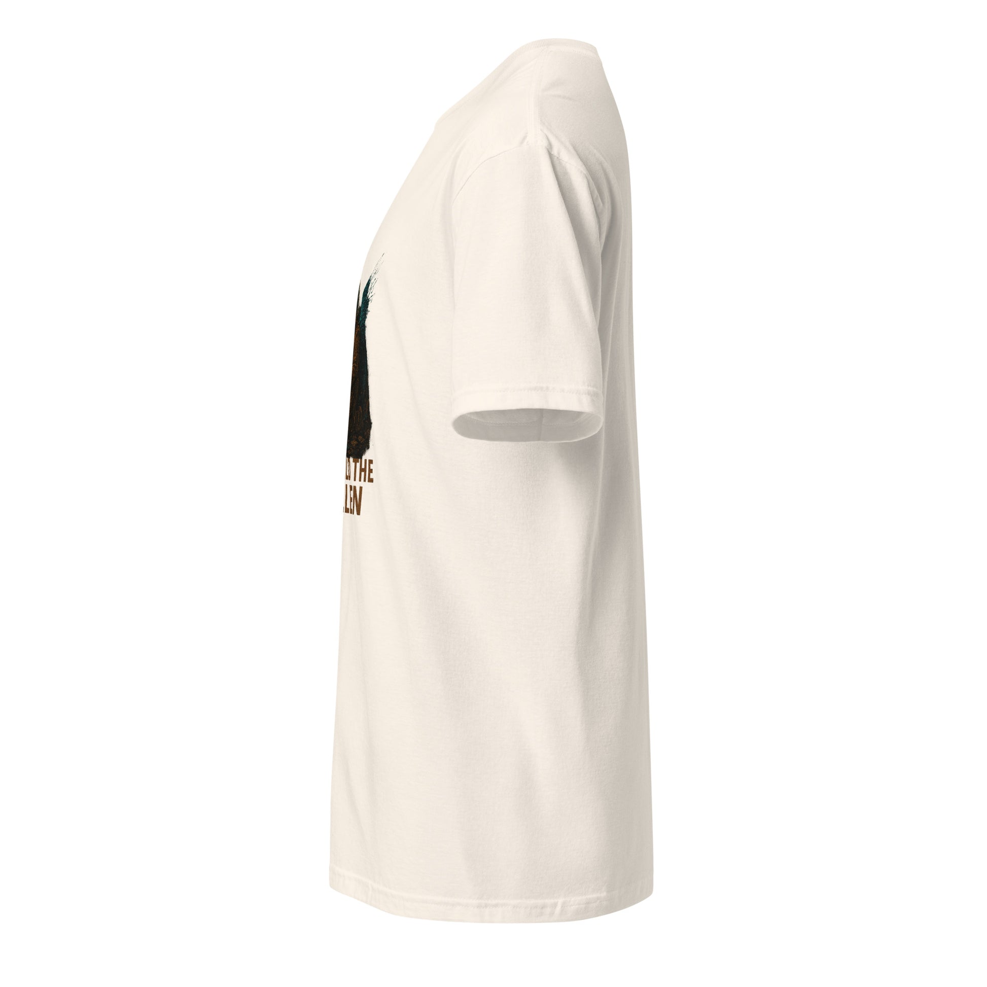 Digital Saint of Ruins - Cyber Faith - Short-Sleeve Unisex T-Shirt - Graphic Tee - Natural - Left side