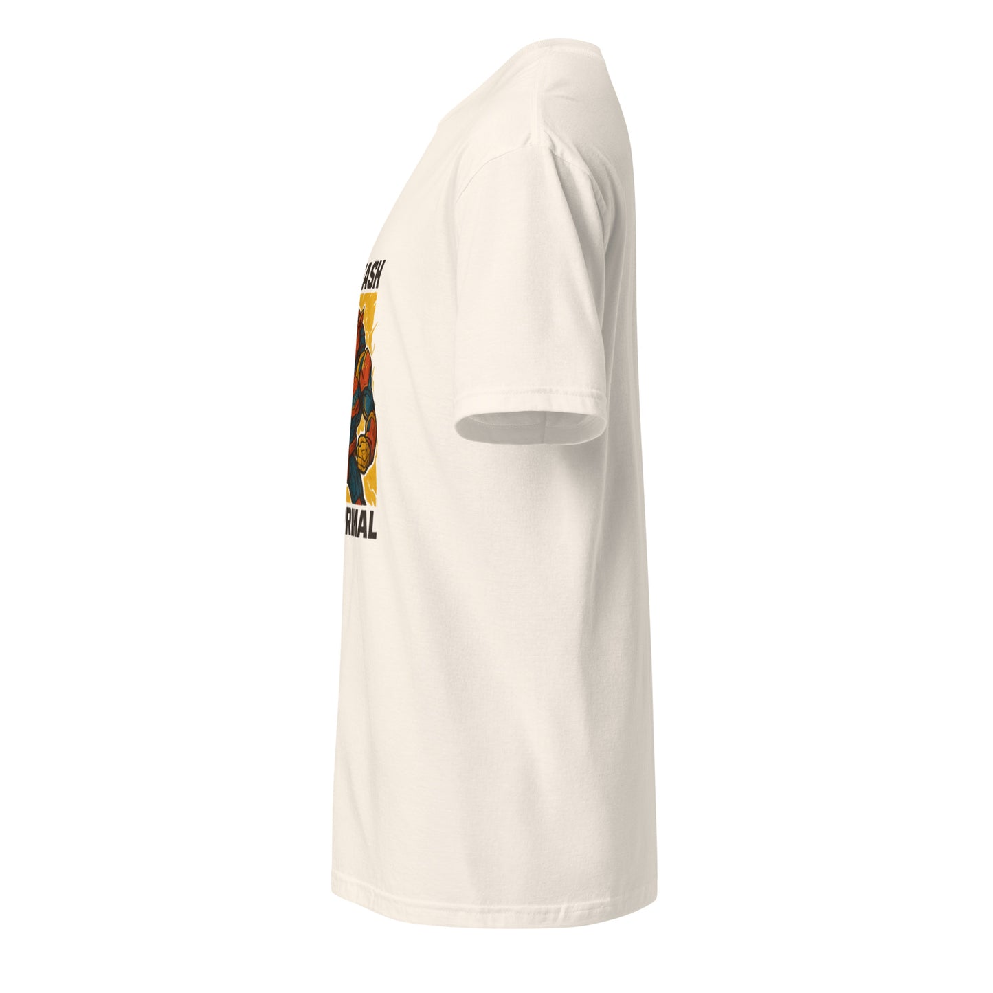 Thunder Primal Overdrive – Tech-Totem Fusion Warrior - Short-Sleeve Unisex T-Shirt - Graphic Tee - Natural - Left side