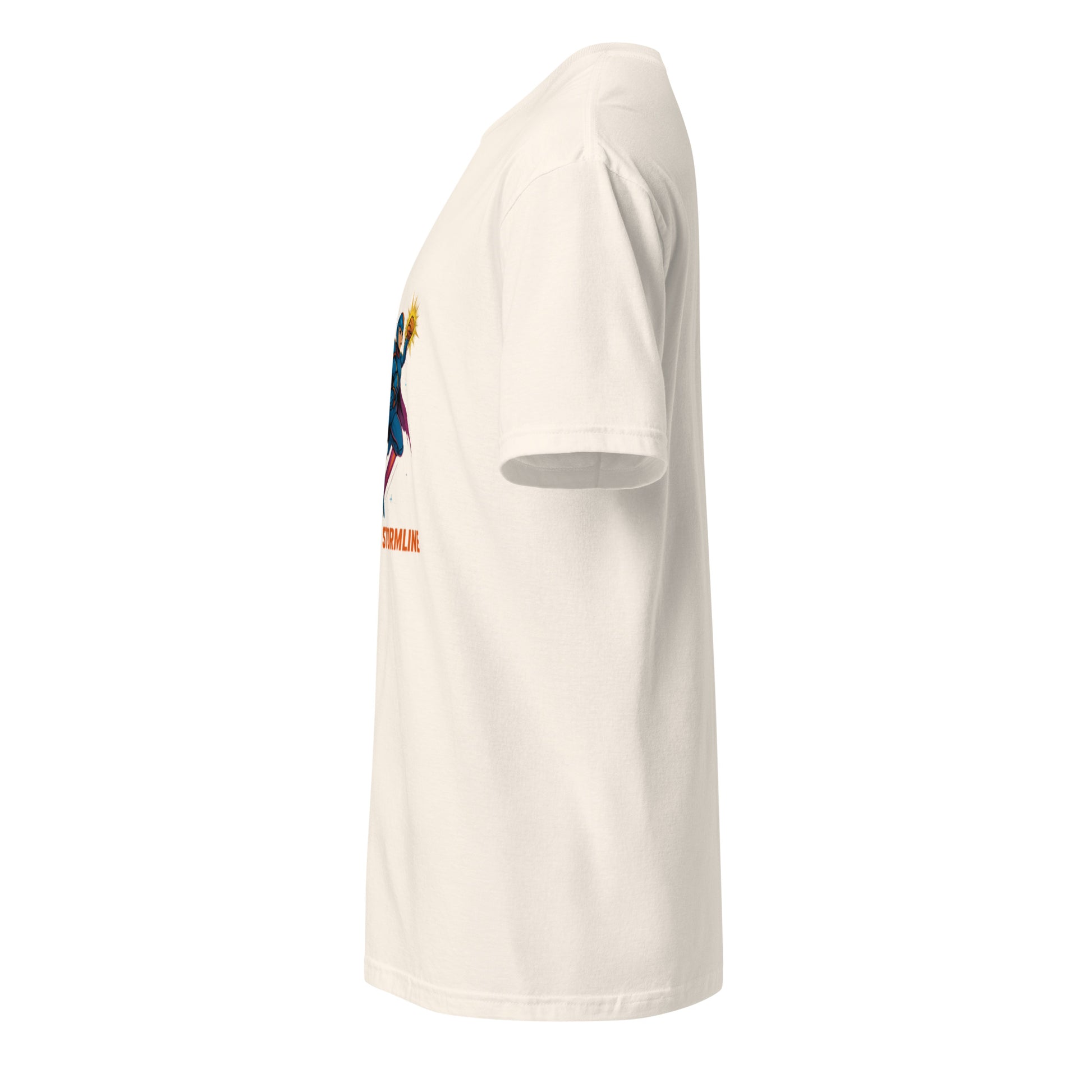 Turbo Nebula Riders – “Ride the Stormline.” - Short-Sleeve Unisex T-Shirt - Graphic Tee - Natural - Left side