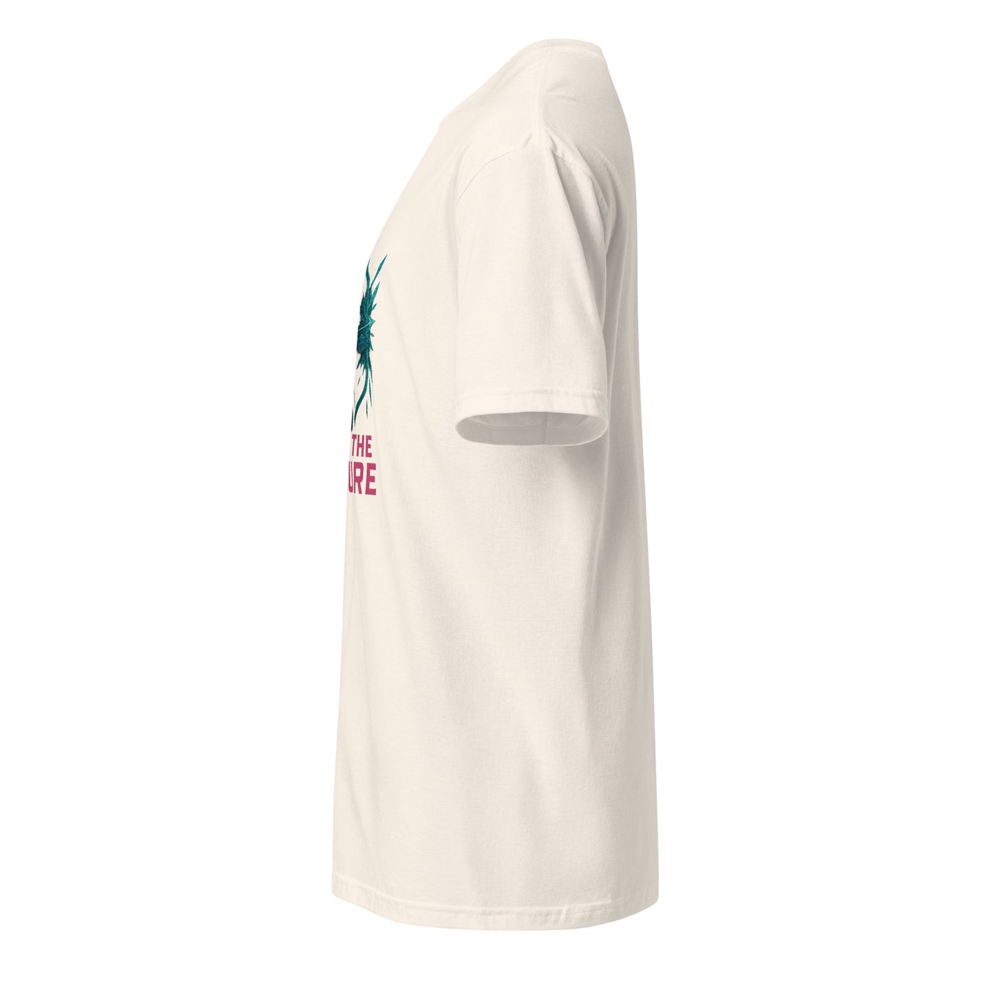 Quantum Prism Huntress – “Split the Future.” - Short-Sleeve Unisex T-Shirt - Graphic Tee - Natural - Left side