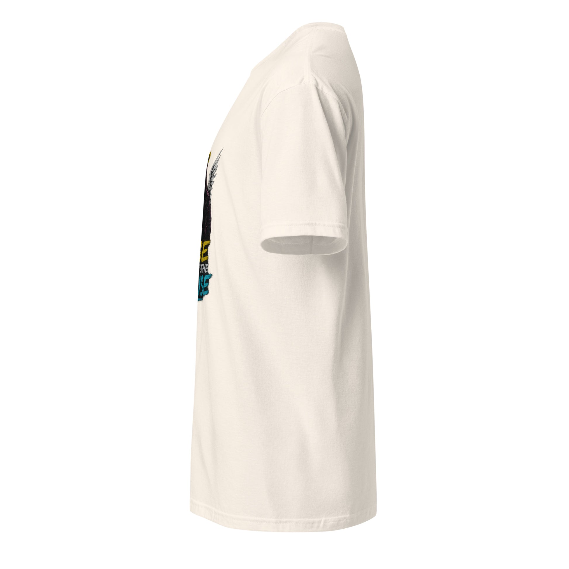 Urban Angelic Riot – “Rise Above the Noise.” - Short-Sleeve Unisex T-Shirt - Graphic Tee - Natural - Left side