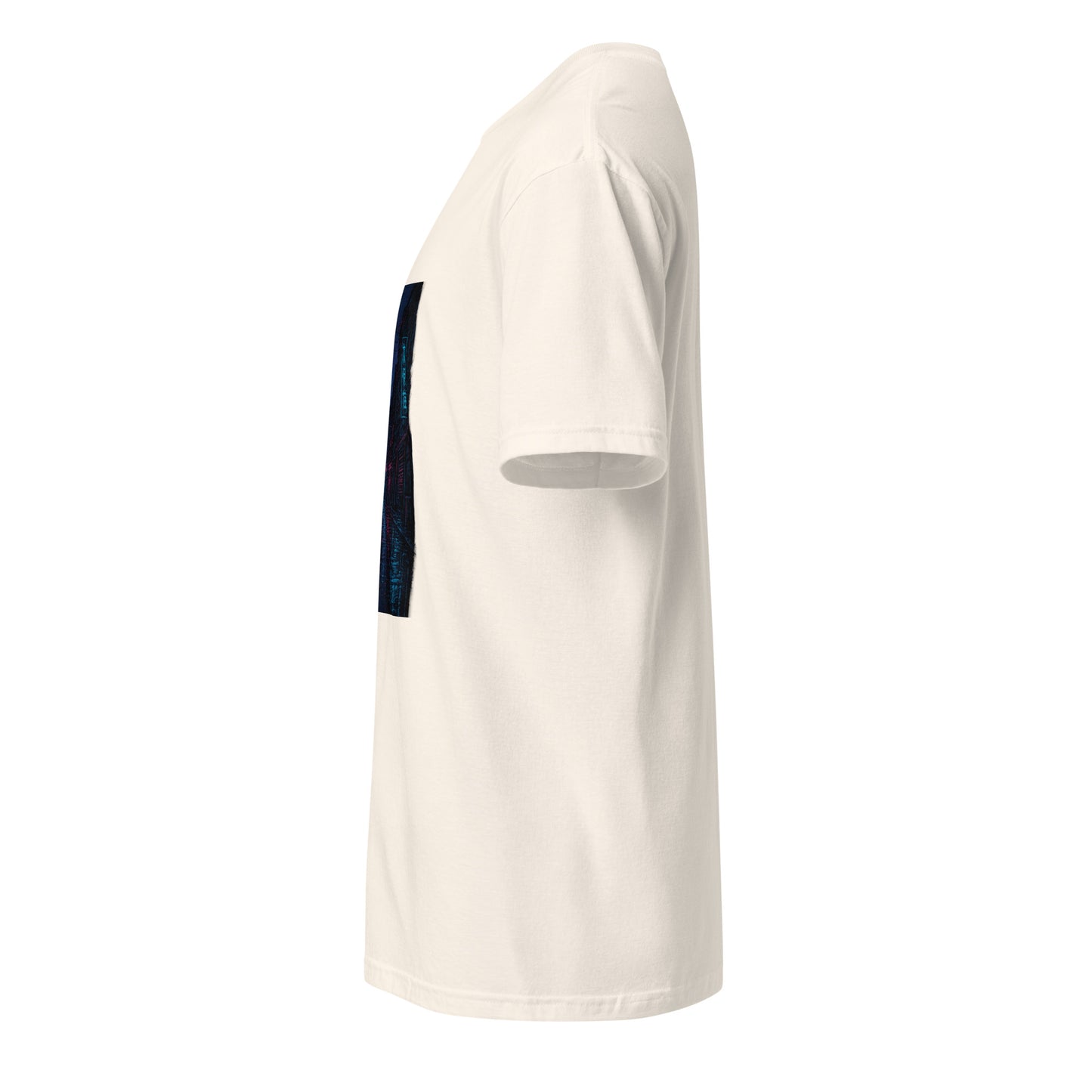 Neon Rain Alley – Cyberpunk Street Art - Short-Sleeve Unisex T-Shirt - Graphic Tee - Natural - Left side