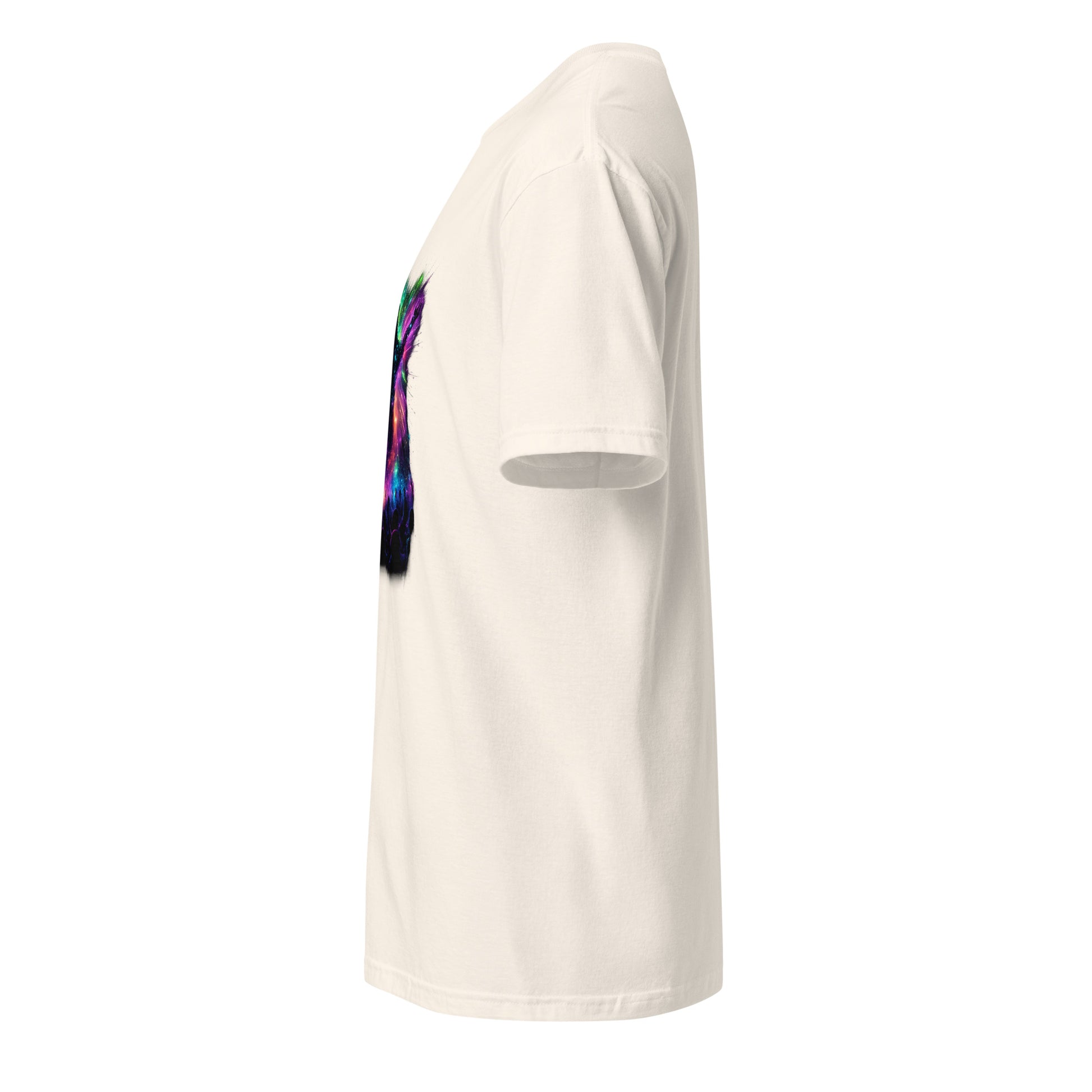 Neon Club Messiah – Late-Night Cyber Gig - Short-Sleeve Unisex T-Shirt - Graphic Tee - Natural - Left side