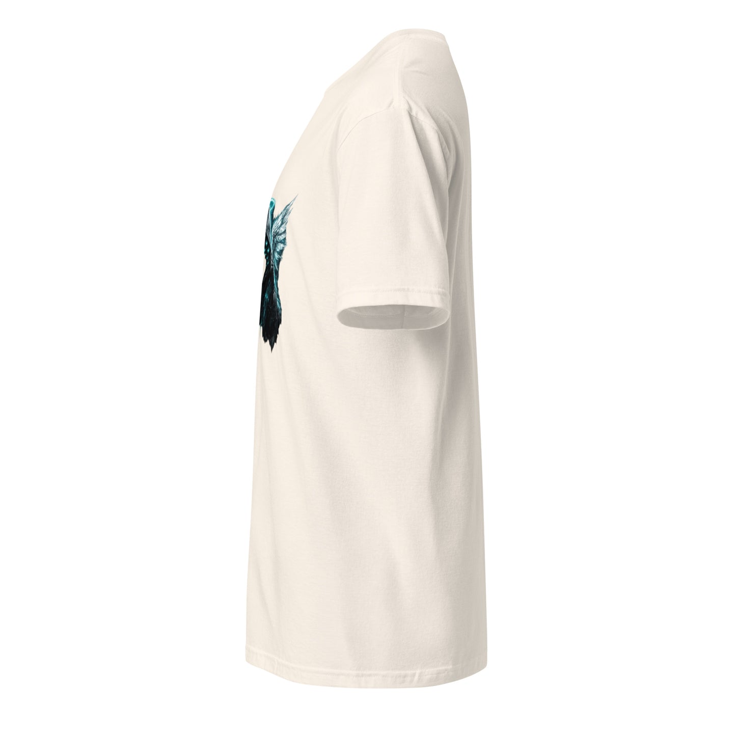 Cover Up Angel: Eyes Wide Open – Cyber Mystic - Short-Sleeve Unisex T-Shirt - Graphic Tee - Natural - Left side