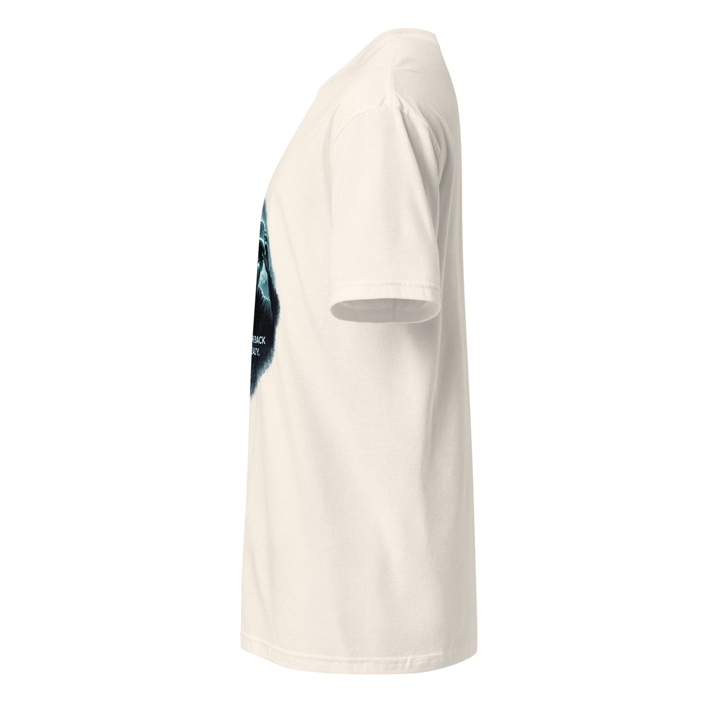 Welcome Back To Reality – Minimal Tech Noir - Short-Sleeve Unisex T-Shirt - Graphic Tee - Natural - Left side