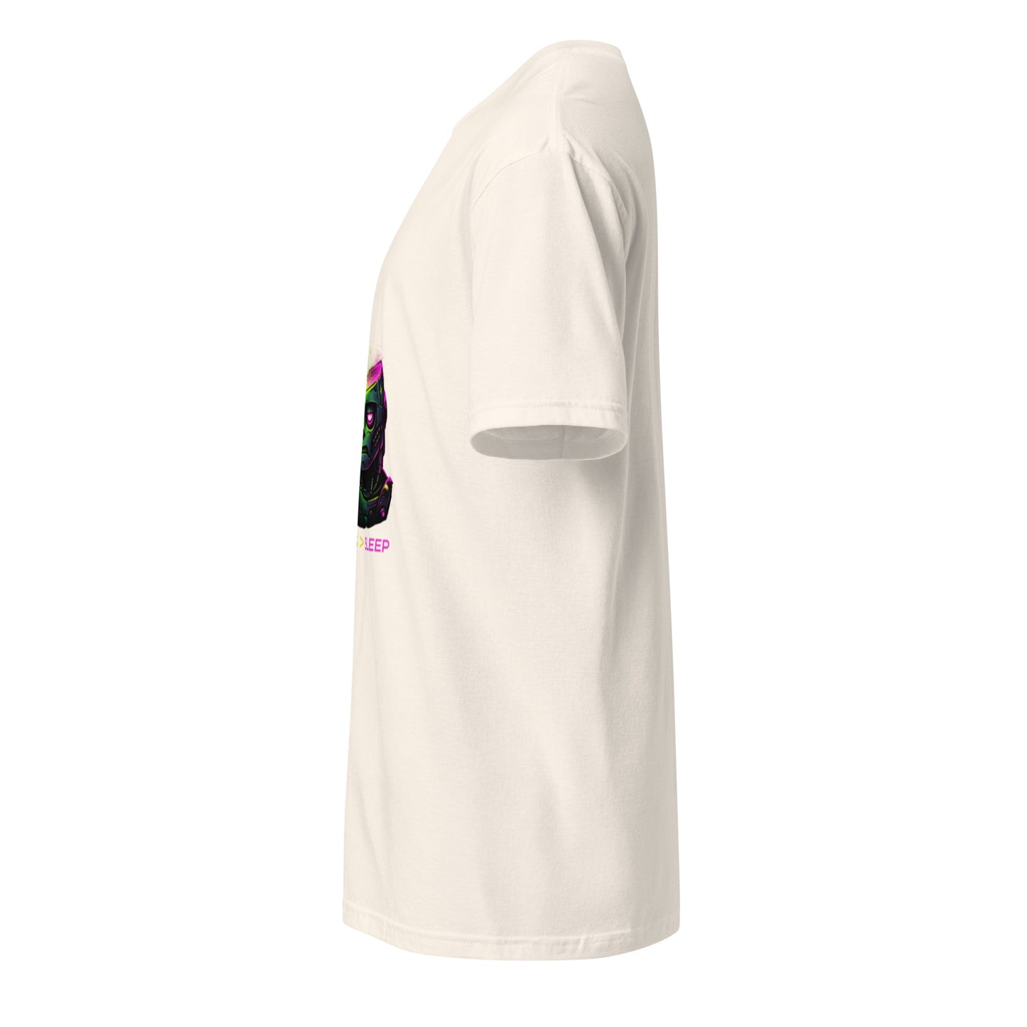 Energy Needed: Synths > Sleep – Cyber Rave - Short-Sleeve Unisex T-Shirt - Graphic Tee - Natural - Left side