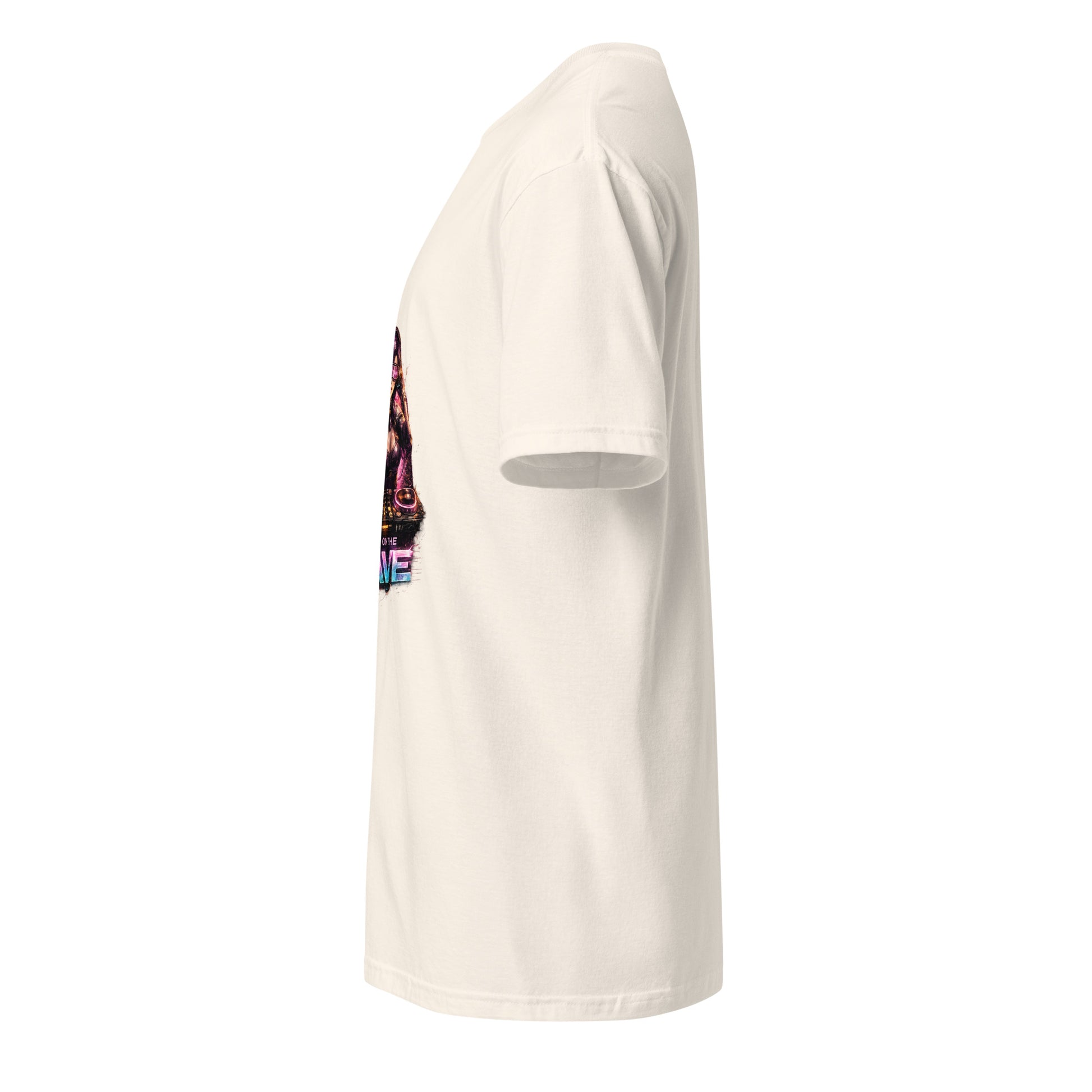 Heavy On The Rave – Cyber DJ Festival - Short-Sleeve Unisex T-Shirt - Graphic Tee - Natural - Left side