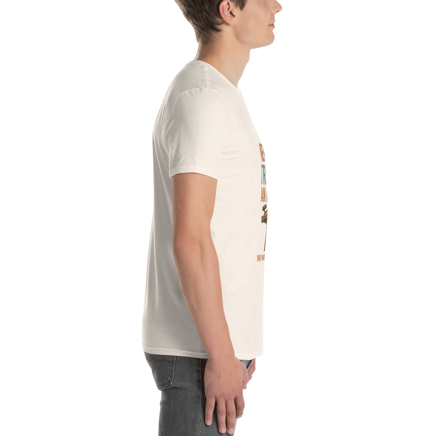 Never Trust An Atom - Science Joke - Short-Sleeve Unisex T-Shirt - Graphic Tee - Natural - Right side
