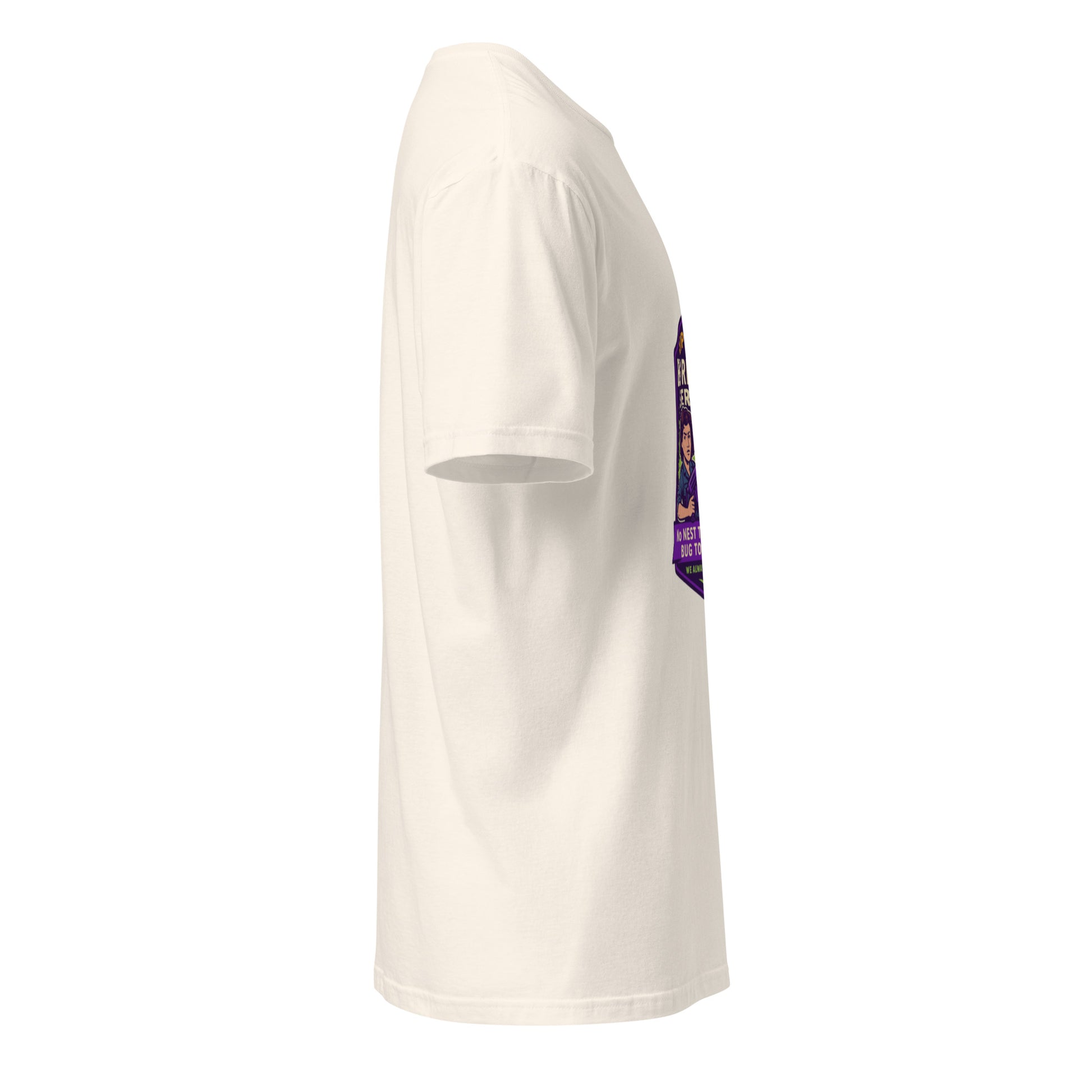 Ripley’s Bug Removal Service – Xenomorph Exterminator - Short-Sleeve Unisex T-Shirt - Graphic Tee - Natural - Right side
