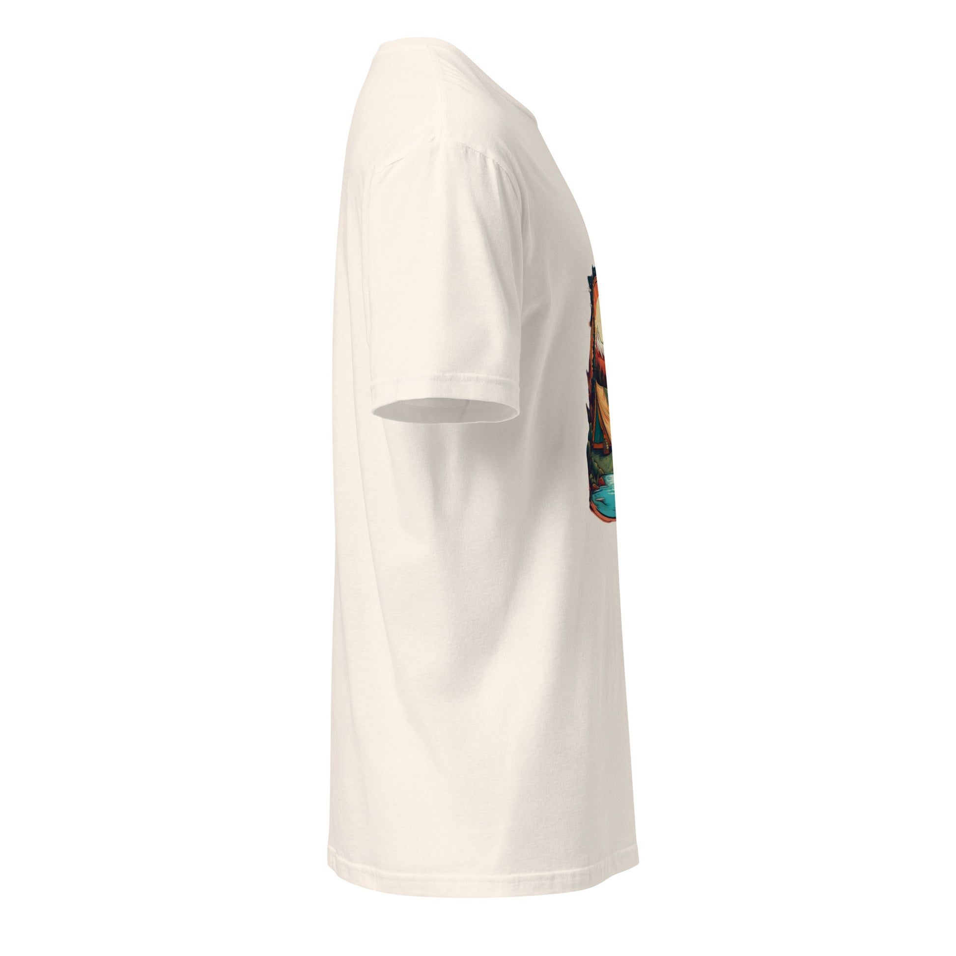 Golden Escape – Twin Tent Adventure - Short-Sleeve Unisex T-Shirt - Graphic Tee - Natural - Right side