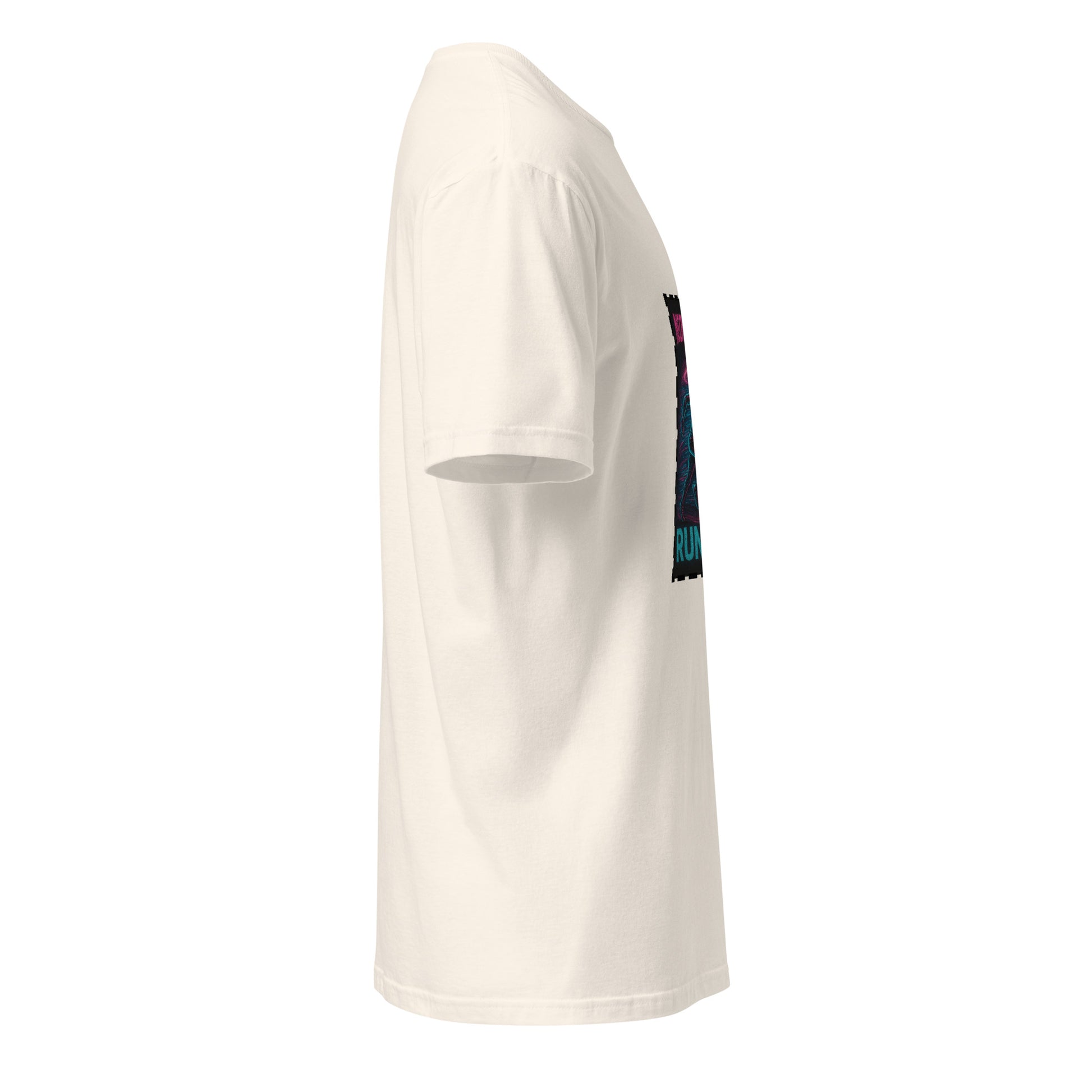 Neon Halo Runner - Cyber Adrenaline - Short-Sleeve Unisex T-Shirt - Graphic Tee - Natural - Right side