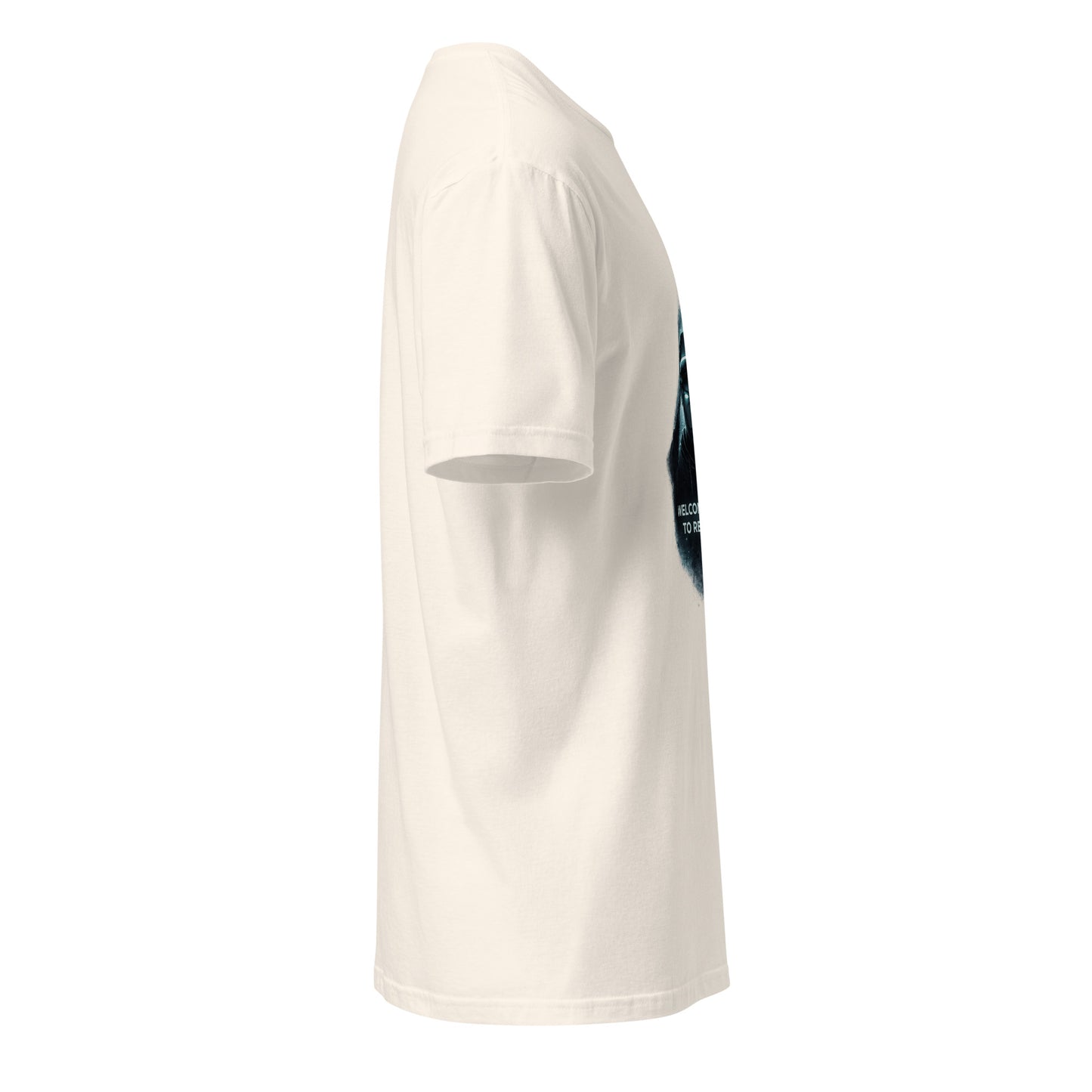 Welcome Back To Reality – Minimal Tech Noir - Short-Sleeve Unisex T-Shirt - Graphic Tee - Natural - Right side