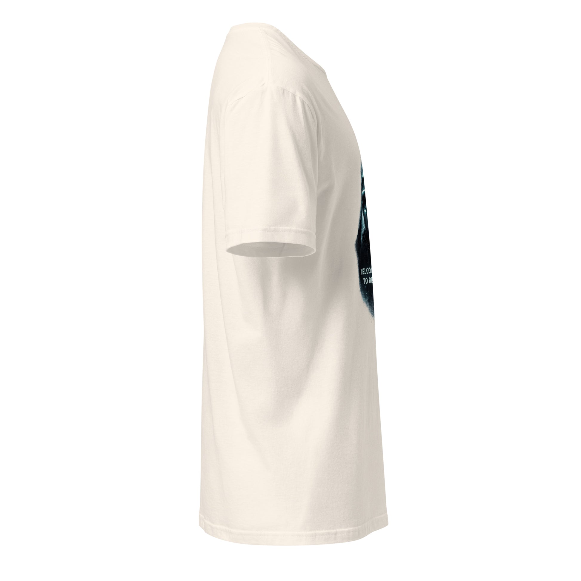 Welcome Back To Reality – Minimal Tech Noir - Short-Sleeve Unisex T-Shirt - Graphic Tee - Natural - Right side