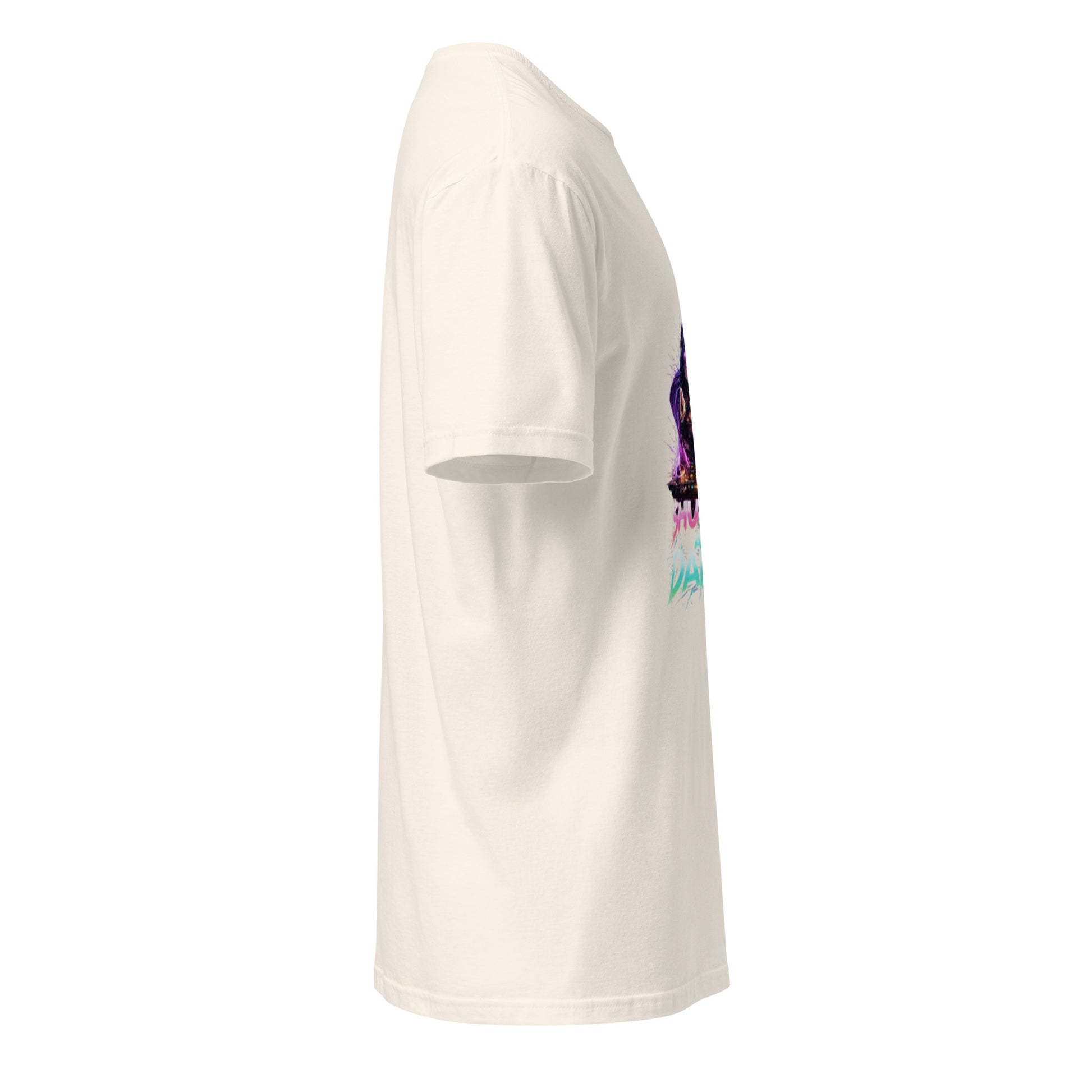 Shut Up And Dance – Cyber Rave DJ - Short-Sleeve Unisex T-Shirt - Graphic Tee - Natural - Right side