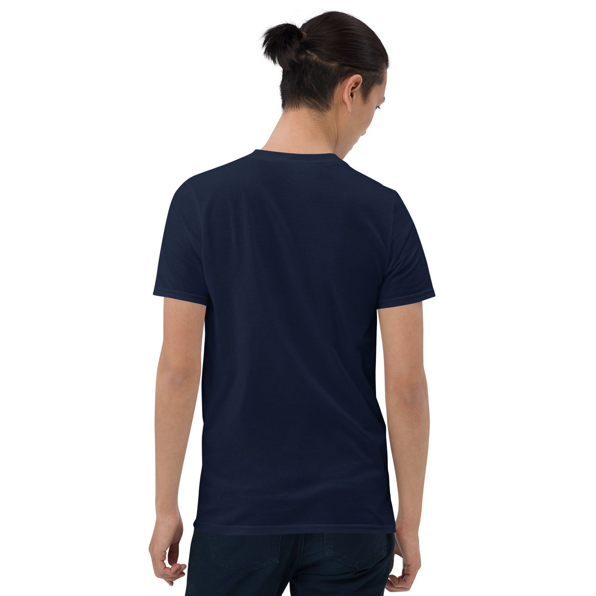 Chinese Dragon - Minimalist Design Artwork - Short-Sleeve Unisex T-Shirt - Graphic Tee - Navy - Back