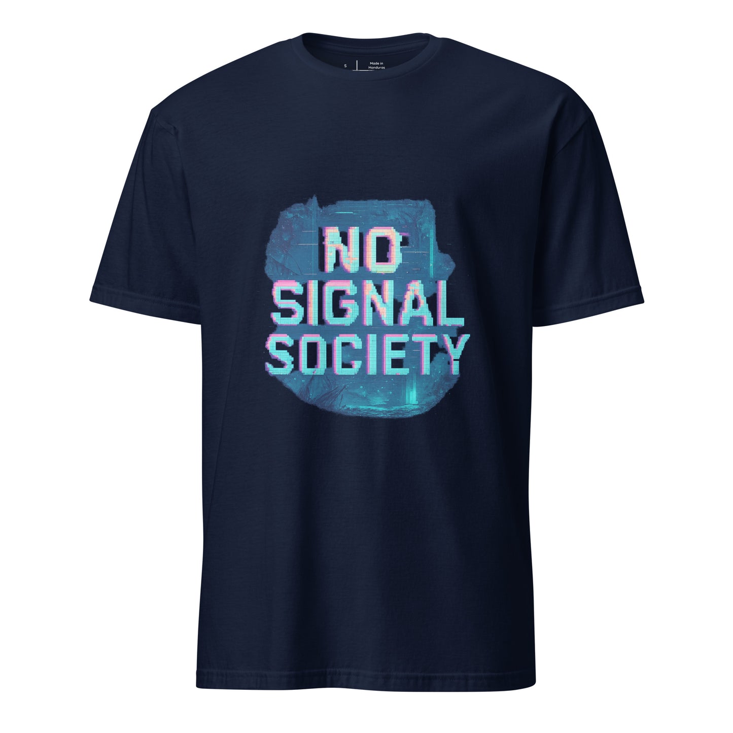 No Signal Society - Digital Detox - Short-Sleeve Unisex T-Shirt - Graphic Tee - Navy - Front