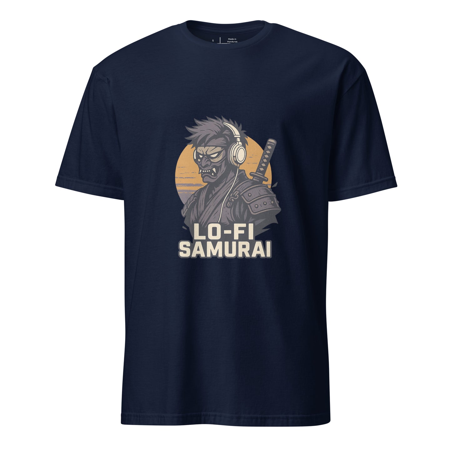 Lo-Fi Samurai - Modern-Day Ronin - Short-Sleeve Unisex T-Shirt - Graphic Tee - Navy - Front