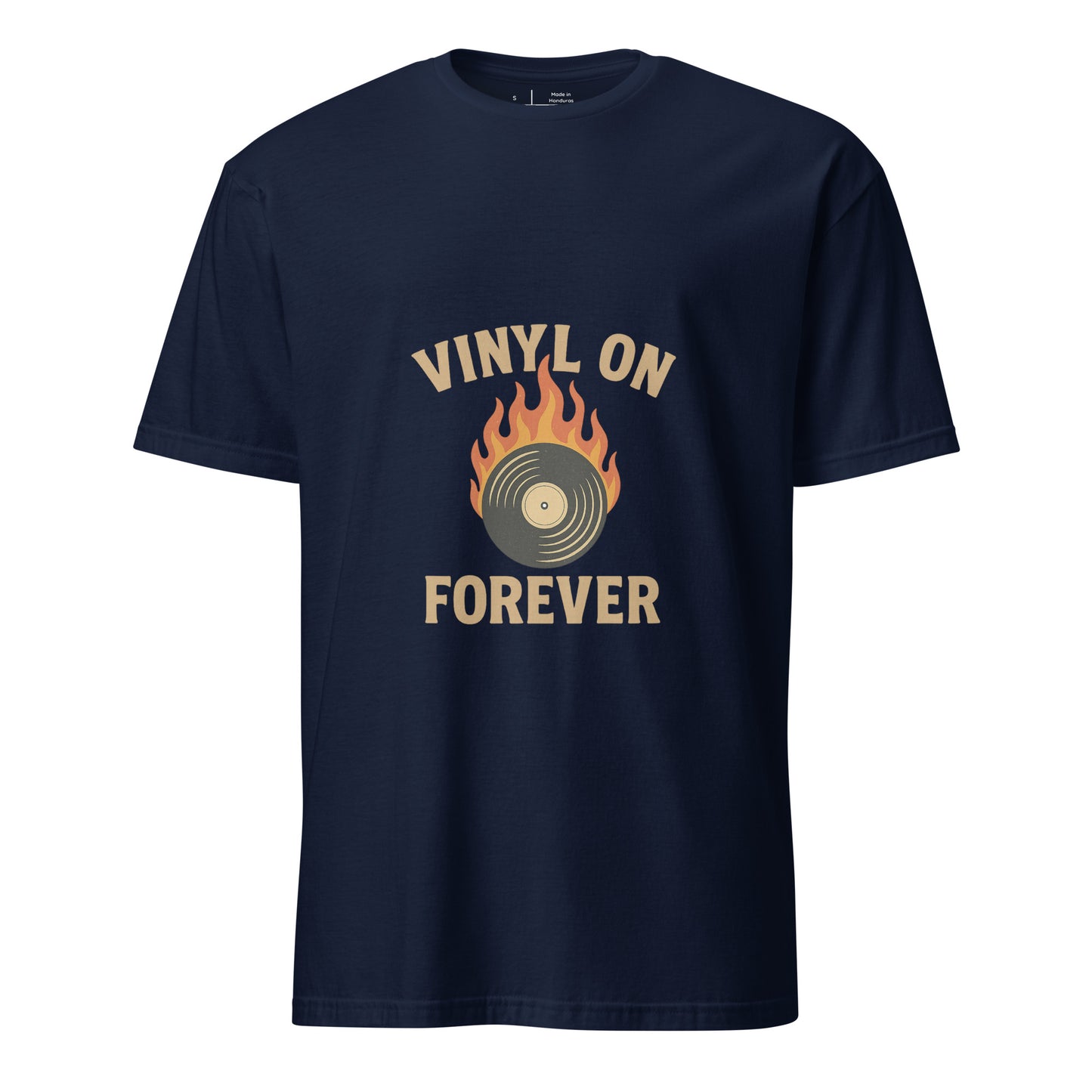 Vinyl On Forever - Timeless Sound - Short-Sleeve Unisex T-Shirt - Graphic Tee - Navy - Front