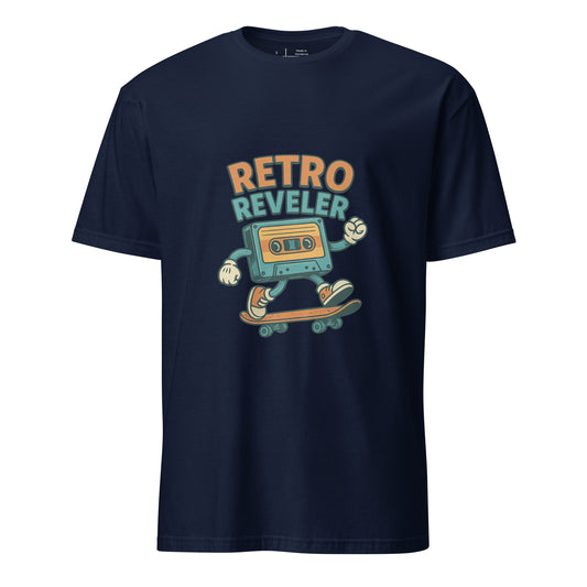 Retro Reveler - Nostalgic Nod - Short-Sleeve Unisex T-Shirt - Graphic Tee - Navy - Front