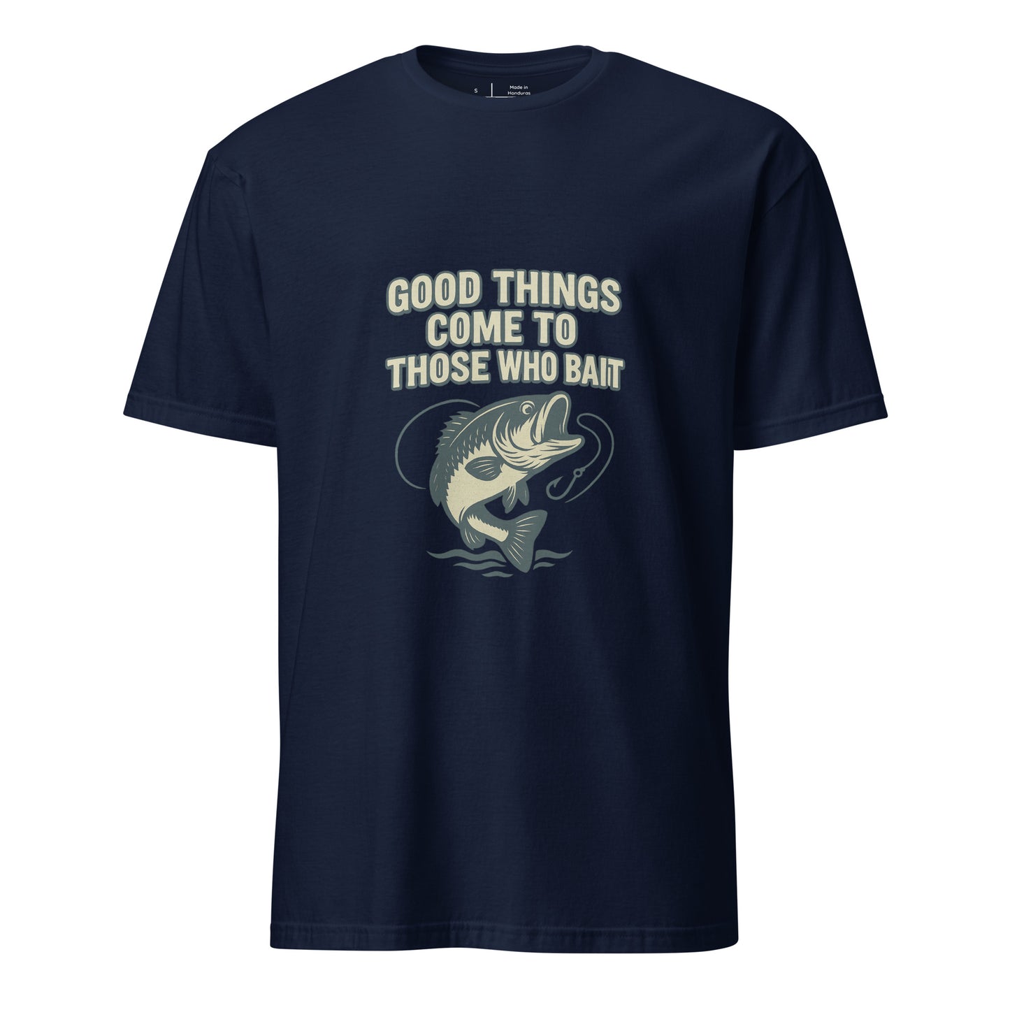 Good Things - Fishing Whitty Saying - Short-Sleeve Unisex T-Shirt - Graphic Tee - Navy - Front
