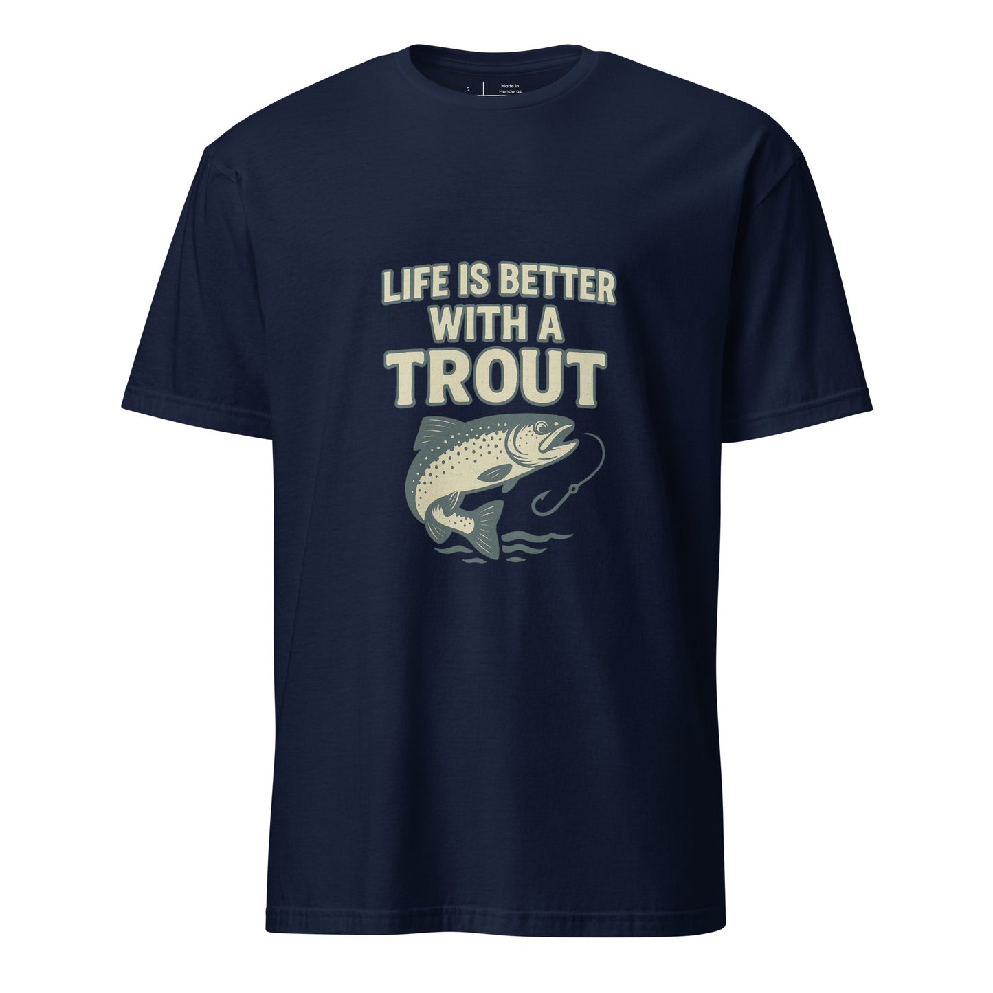 Life Is Better - Fishing Lover's - Short-Sleeve Unisex T-Shirt - Graphic Tee - Navy - Front