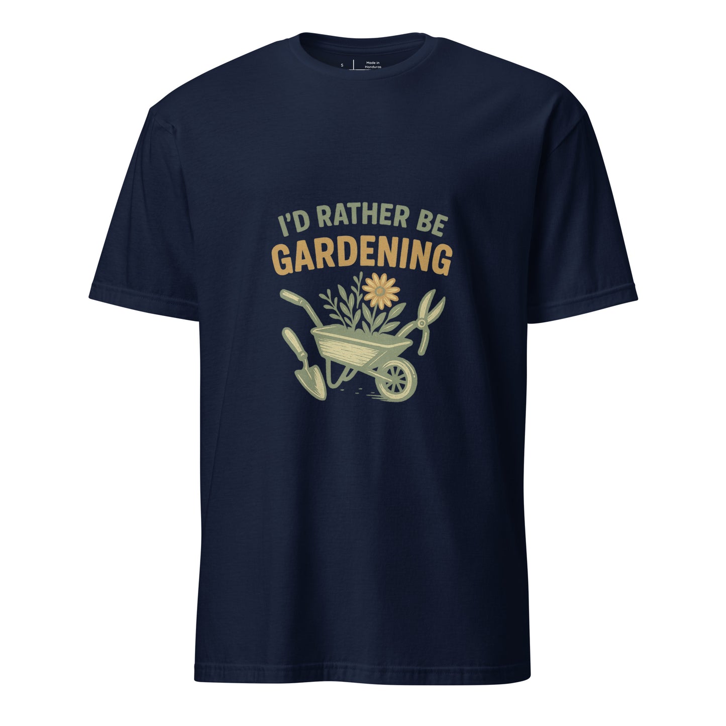 Rather Be Gardening - Plant Enthusiasts - Short-Sleeve Unisex T-Shirt - Graphic Tee - Navy - Front