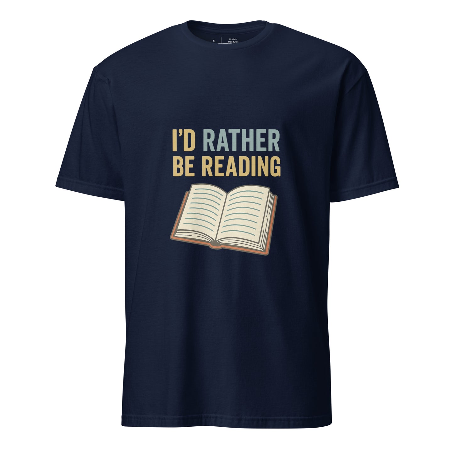 Rather Be Reading - Bibliophiles Tribute - Short-Sleeve Unisex T-Shirt - Graphic Tee - Navy - Front