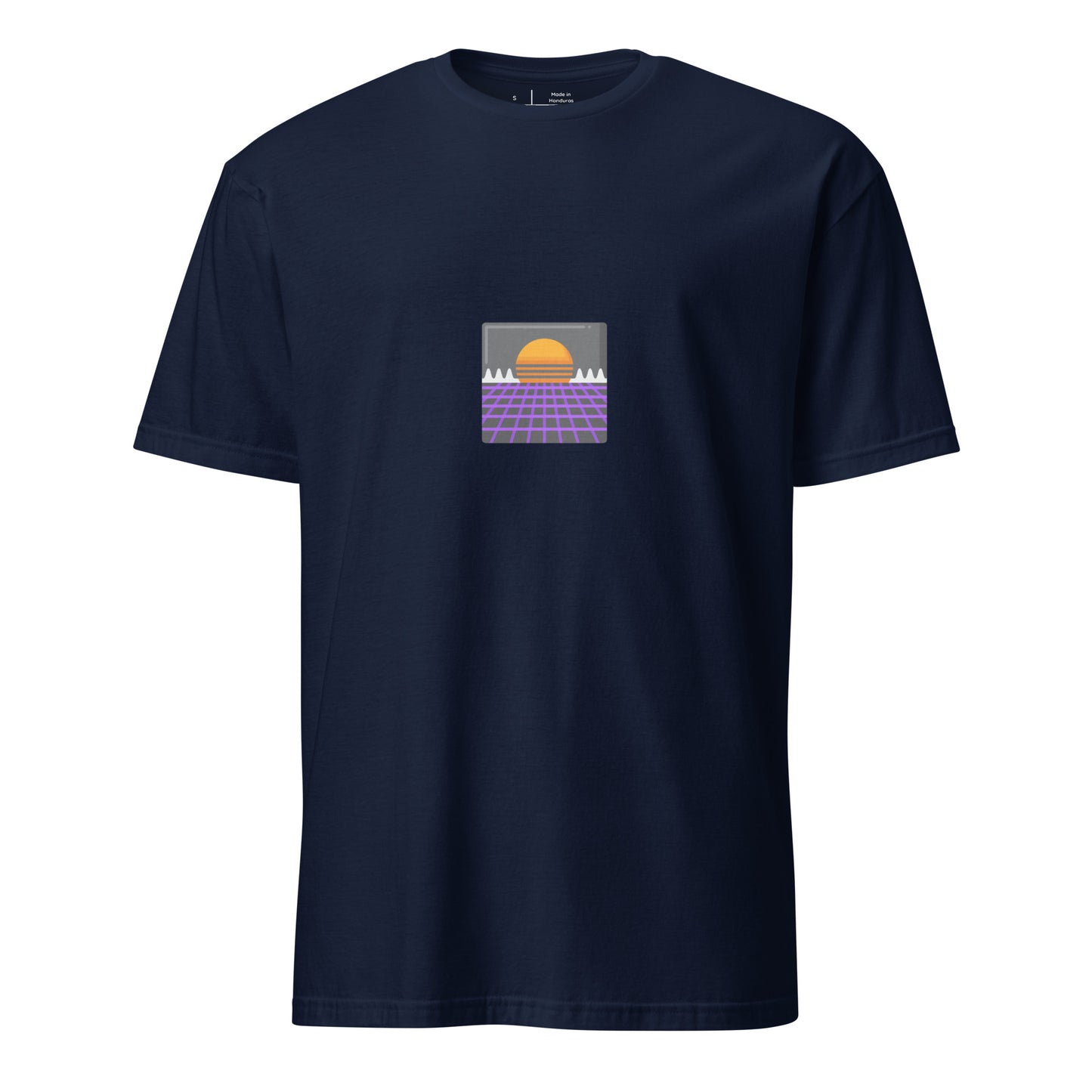 Retro Wave City - 80s Nostalgia - Short-Sleeve Unisex T-Shirt - Graphic Tee - Navy - Front