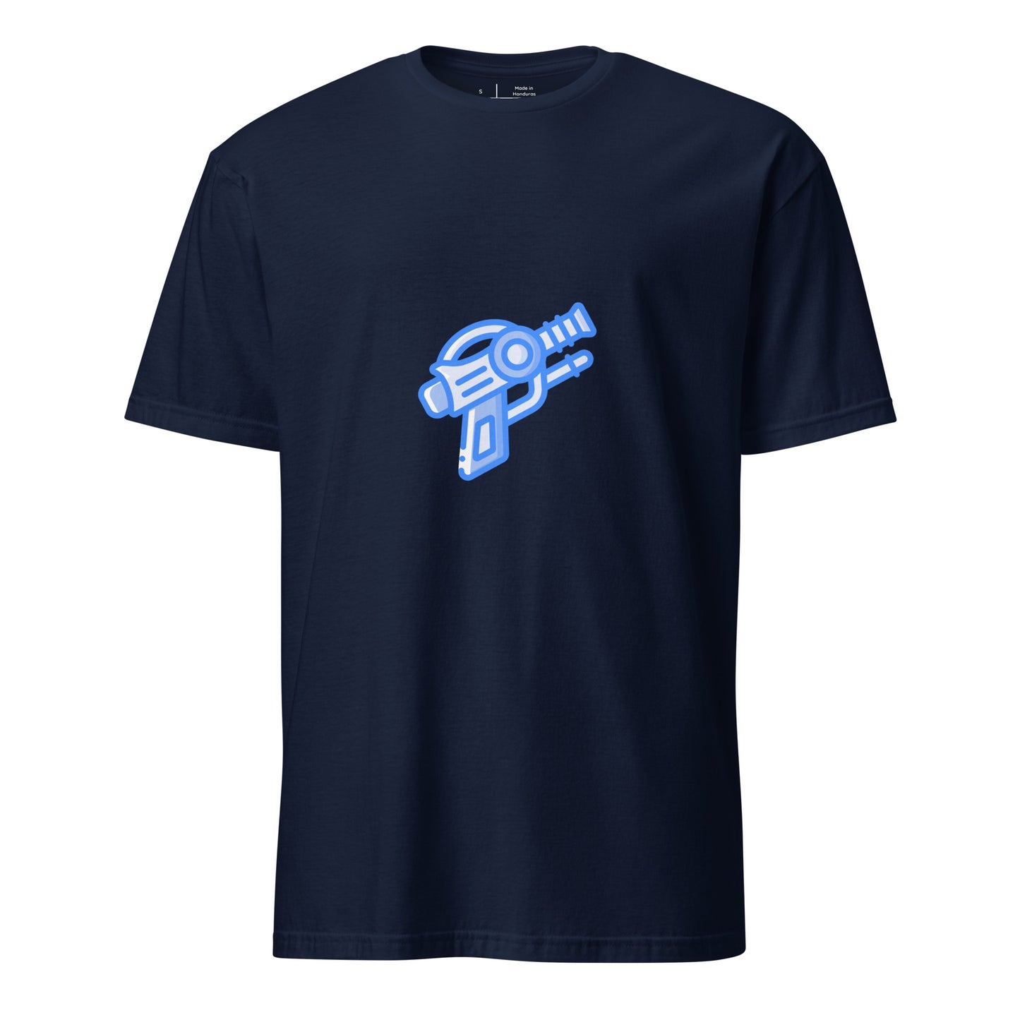 Sci-Fi Pistol - Neon Firepower - Short-Sleeve Unisex T-Shirt - Graphic Tee - Navy - Front