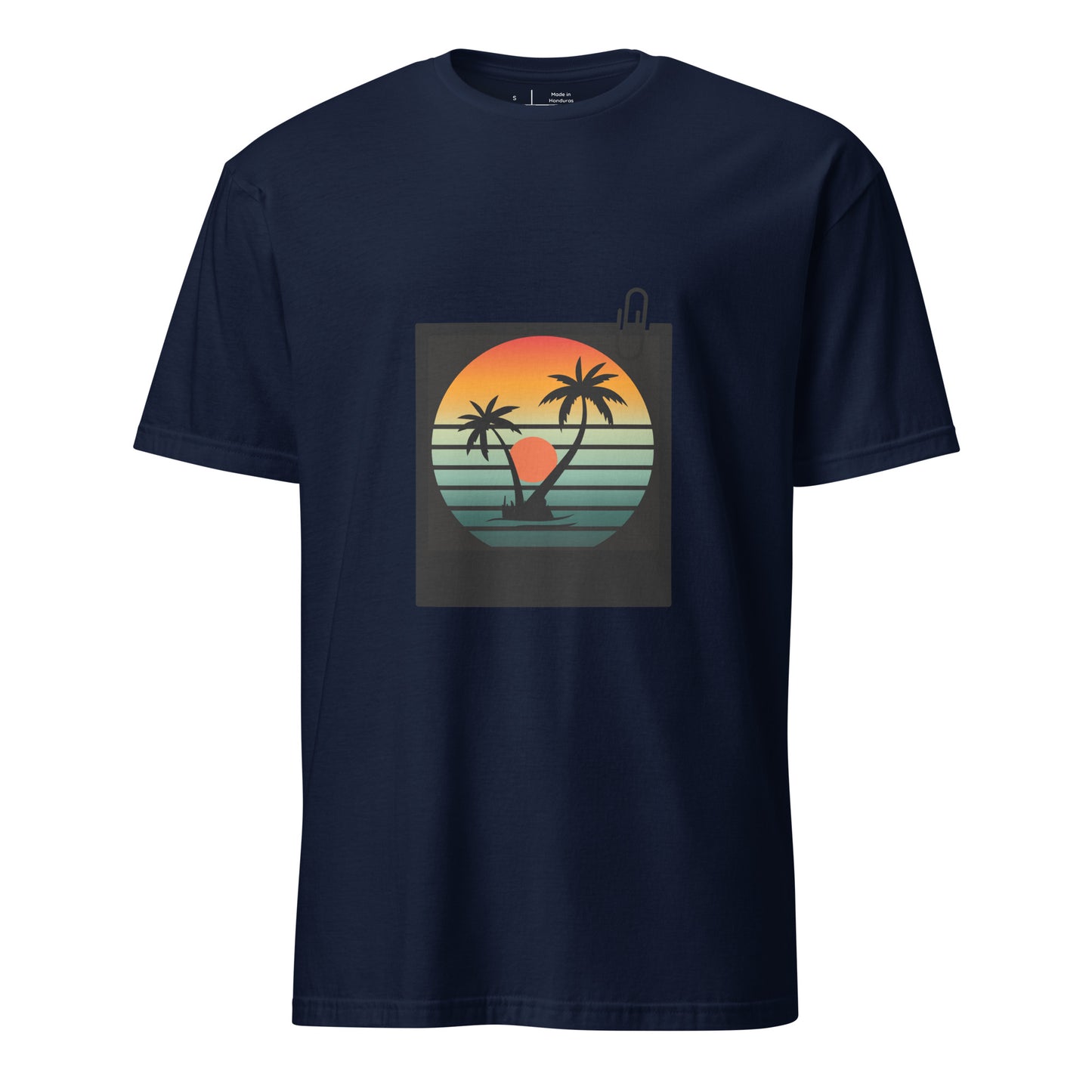 Tropical - Retro Sunset Vibes - Short-Sleeve Unisex T-Shirt - Graphic Tee - Navy - Front