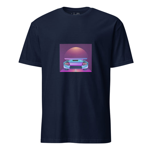 Retro Sunset - Drive The Dream - Short-Sleeve Unisex T-Shirt - Graphic Tee - Navy - Front