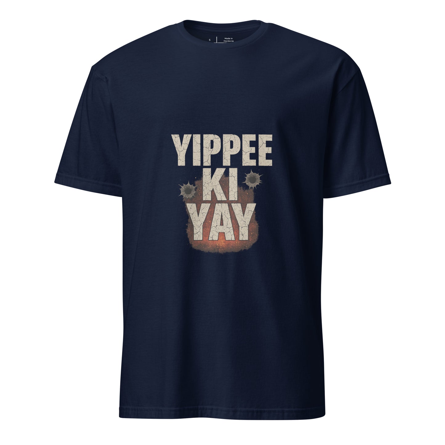 Yippee Ki Yay - 80's Nostalgia - Short-Sleeve Unisex T-Shirt - Graphic Tee - Navy - Front