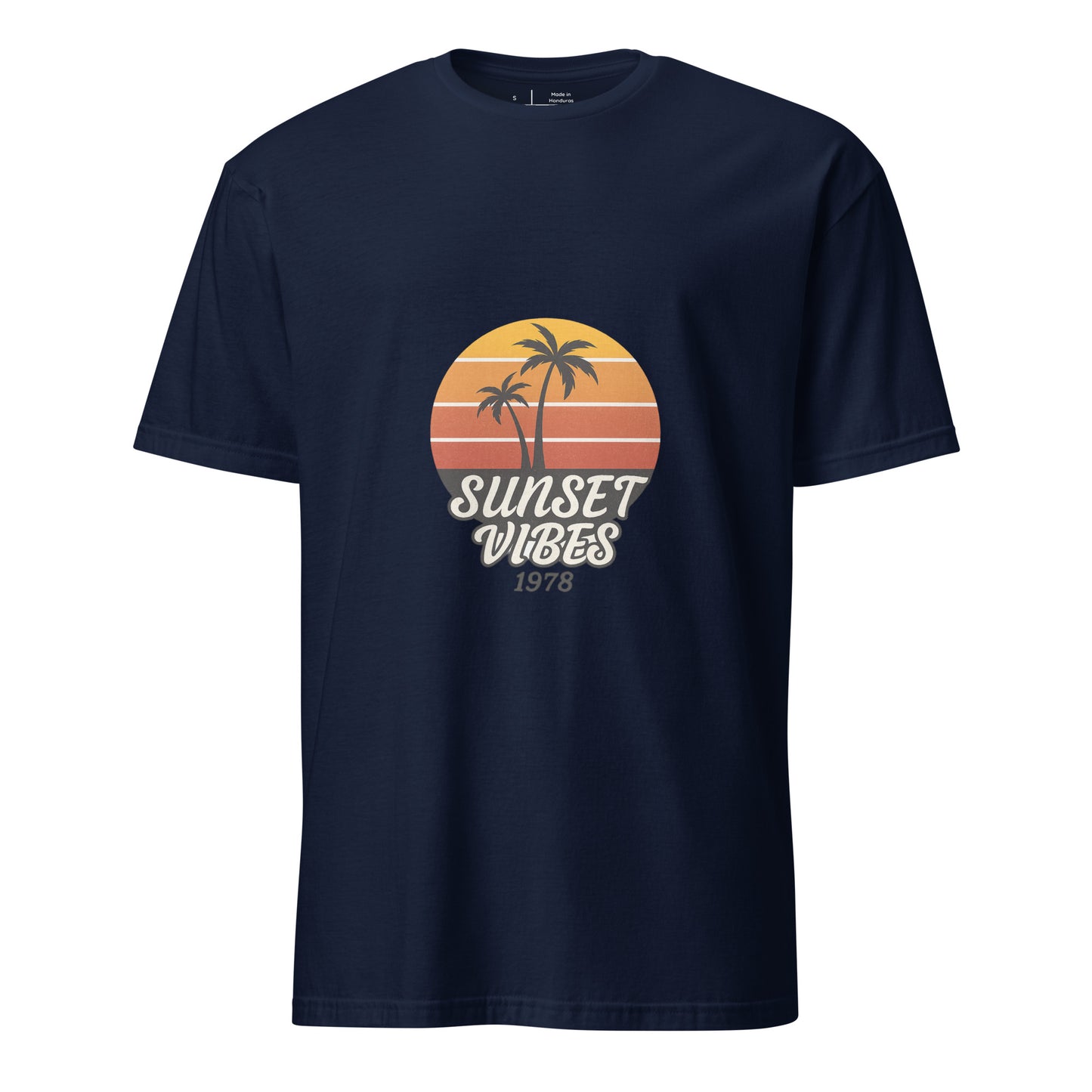 Sunset Vibes – 1978 Retro - Short-Sleeve Unisex T-Shirt - Graphic Tee - Navy - Front