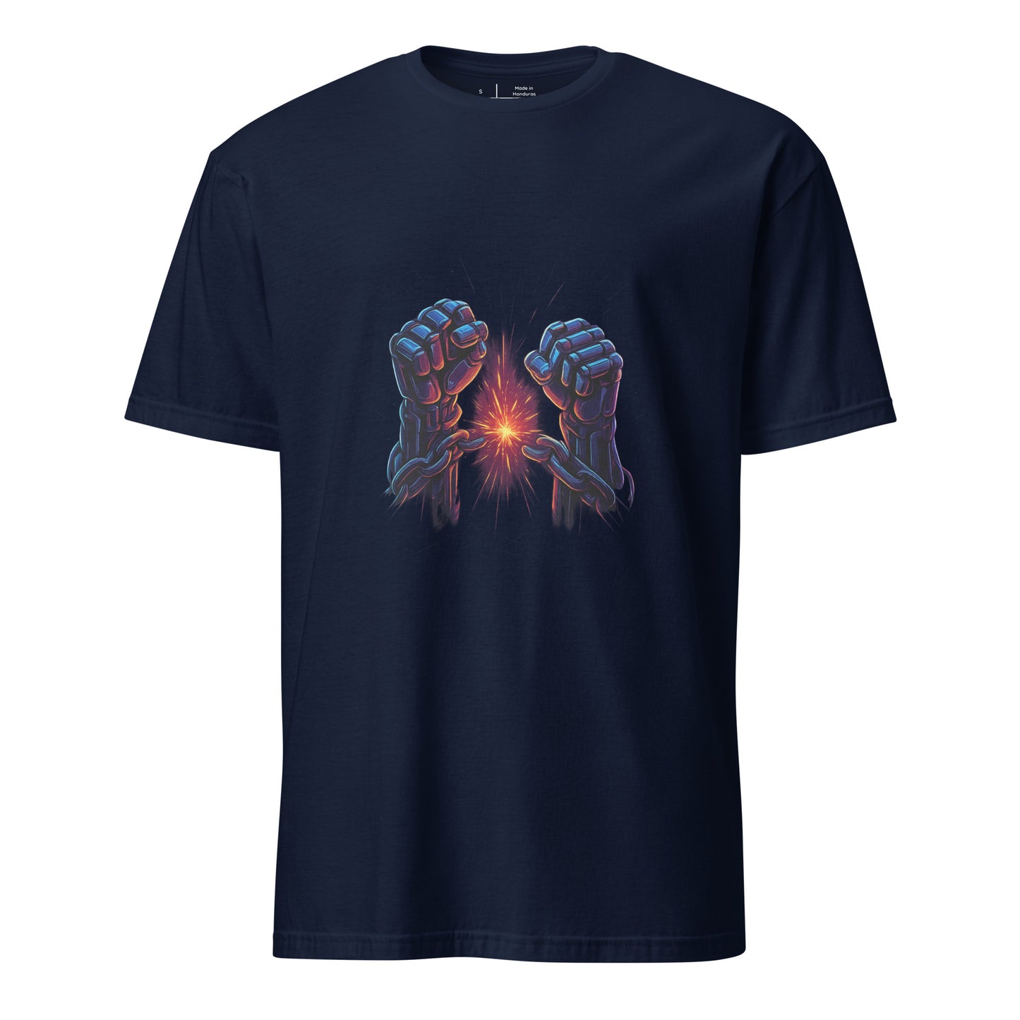 Android Uprising – The Future Fights Back - Short-Sleeve Unisex T-Shirt - Graphic Tee - Navy - Front