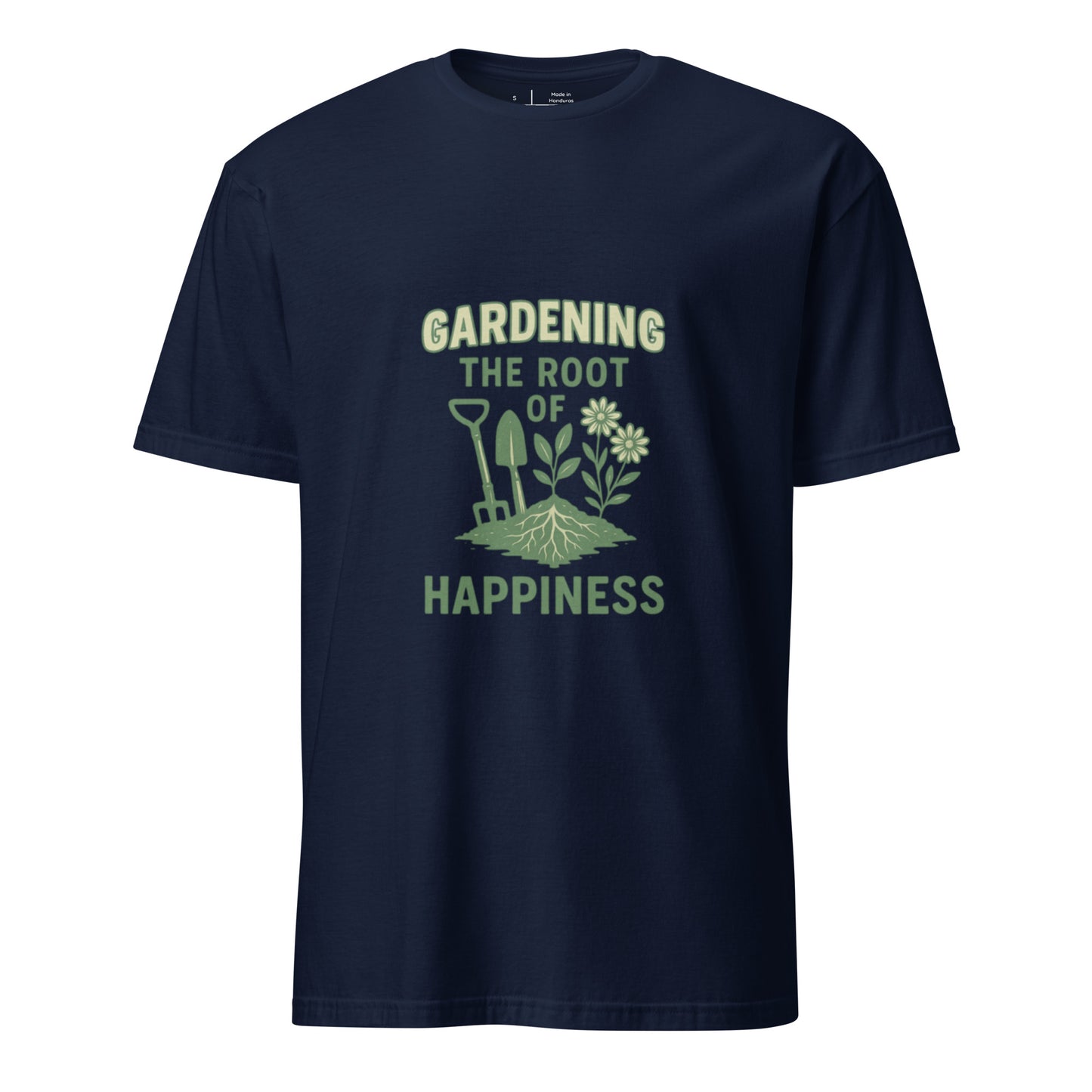 Root Of Happiness - Nature Lover’s - Short-Sleeve Unisex T-Shirt - Graphic Tee - Navy - Front