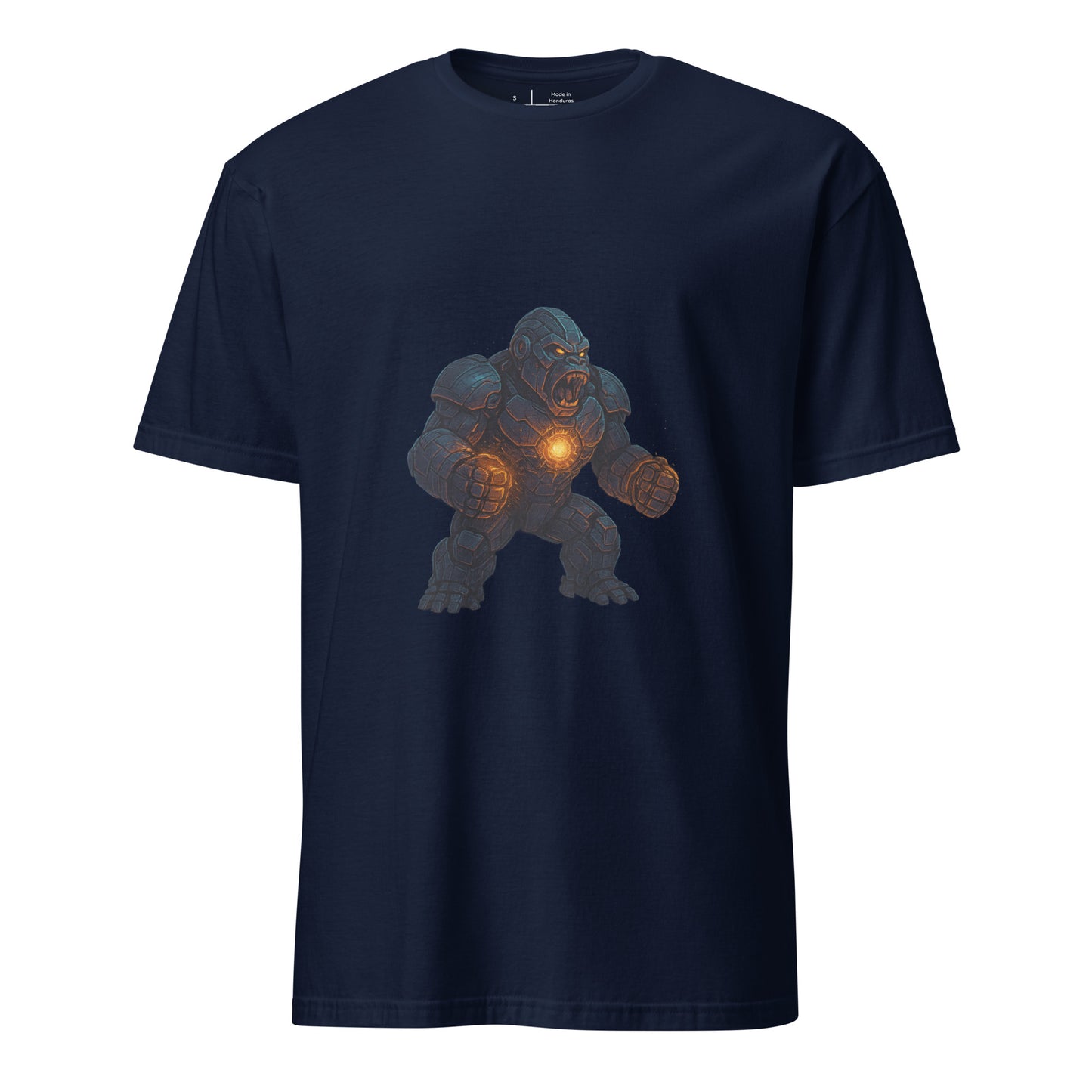 Mecha Gorilla – Cybernetic Beast Unleashed - Short-Sleeve Unisex T-Shirt - Graphic Tee - Navy - Front