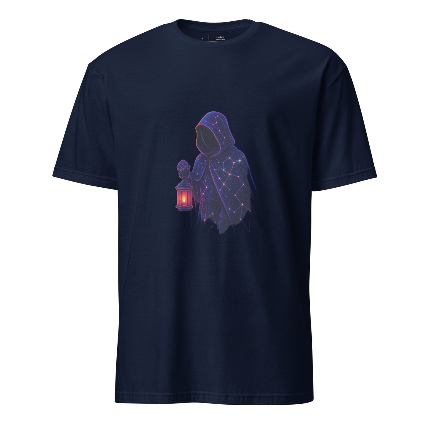 Starlight Wanderer – Cosmic Voyager - Short-Sleeve Unisex T-Shirt - Graphic Tee - Navy - Front