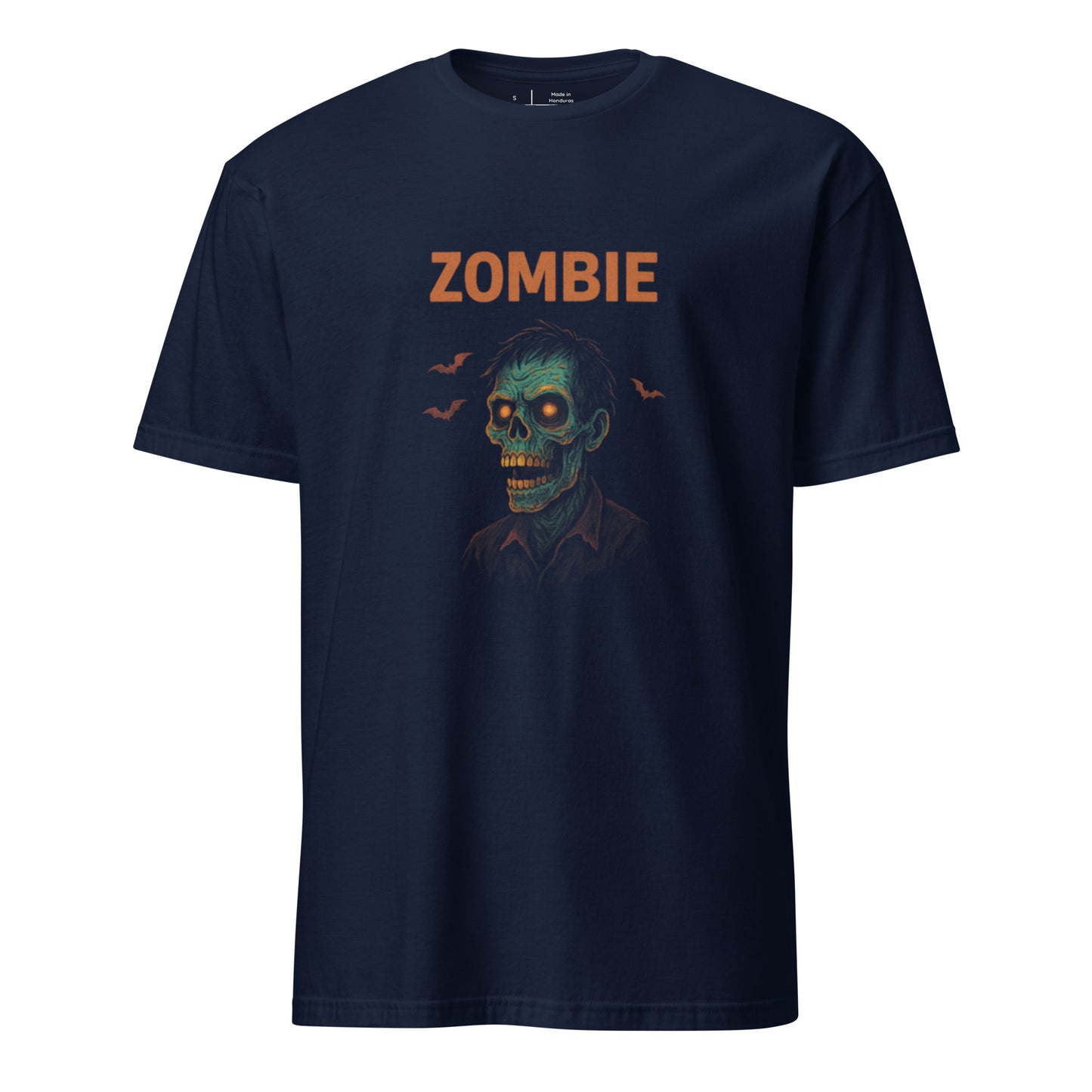 Zombie – Neon Undead Streetwear - Short-Sleeve Unisex T-Shirt - Graphic Tee - Navy - Front