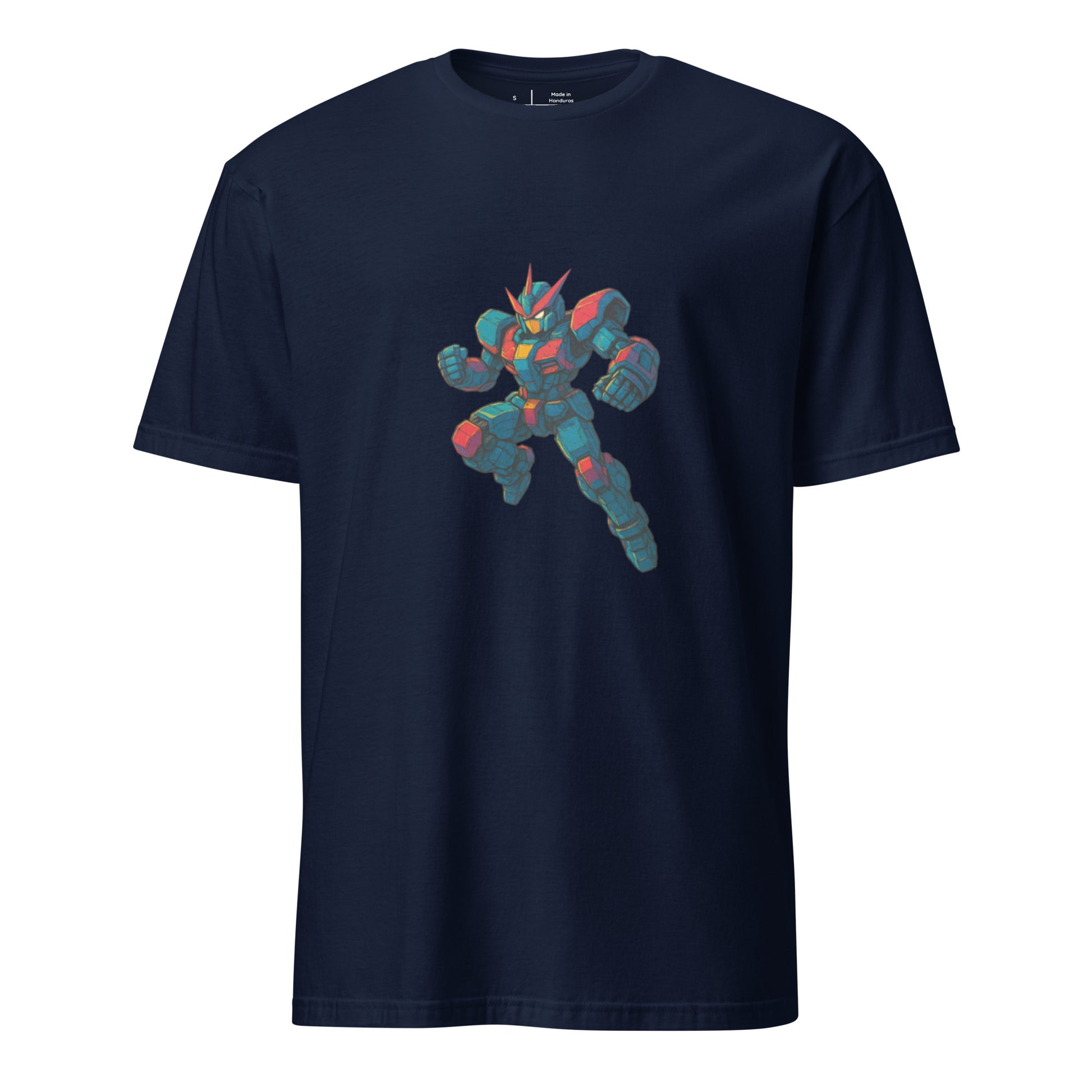 Neon Overdrive Mk-09 - Mecha Warrior - Short-Sleeve Unisex T-Shirt - Graphic Tee - Navy - Front